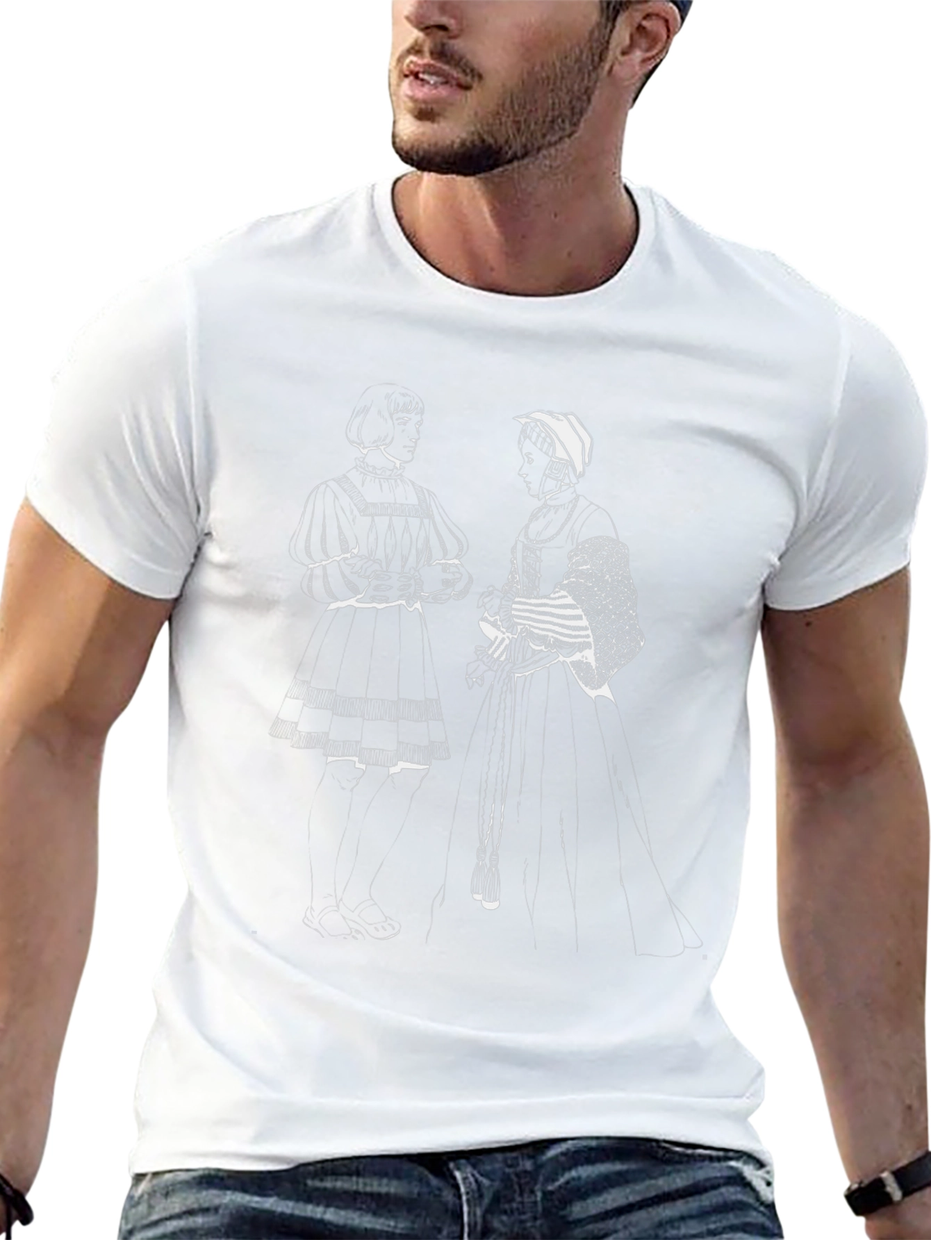 Retro Illustration Black T-Shirt