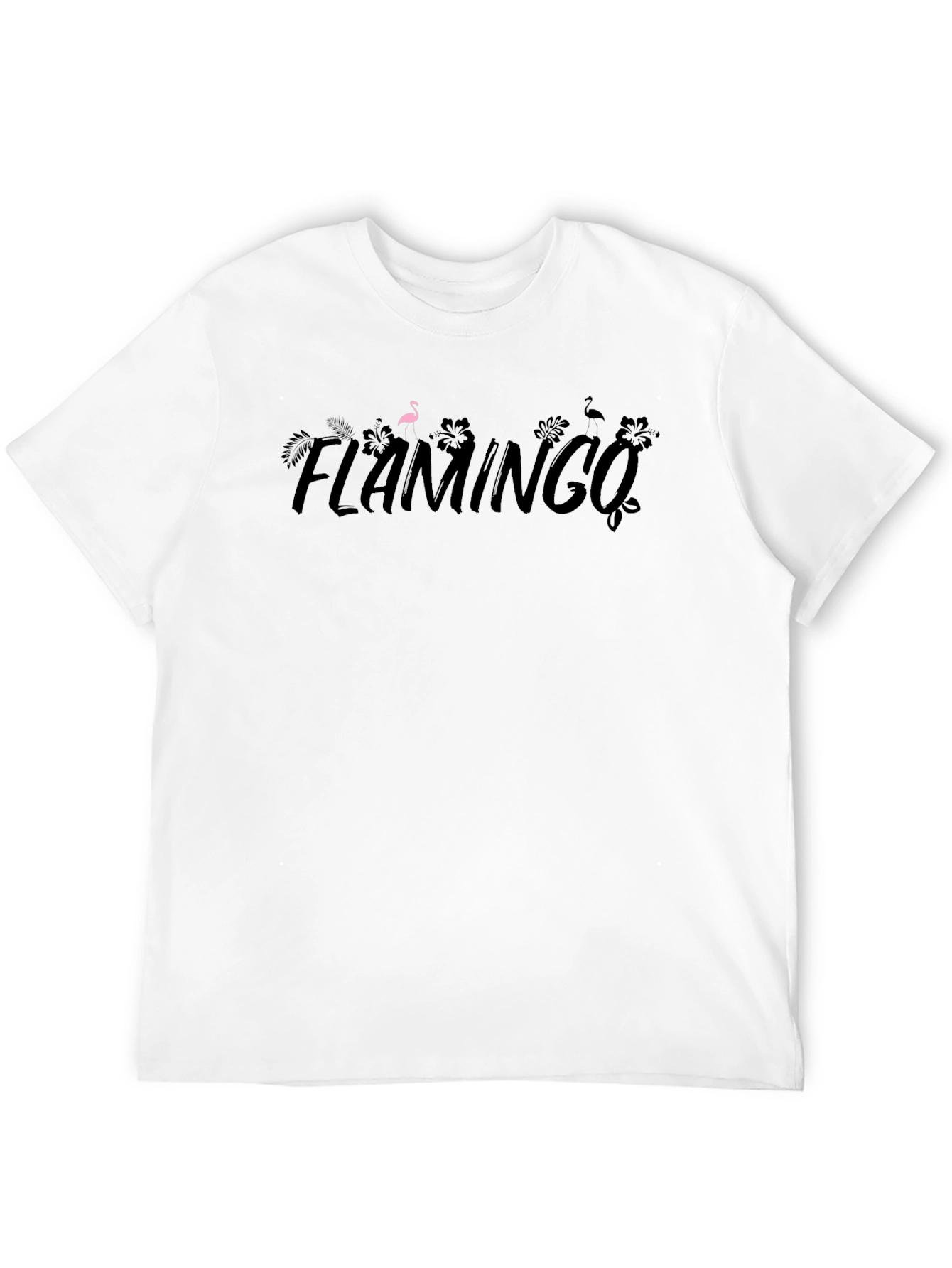 Flamingo Graphic Tee - Trendy Black Cotton T-Shirt