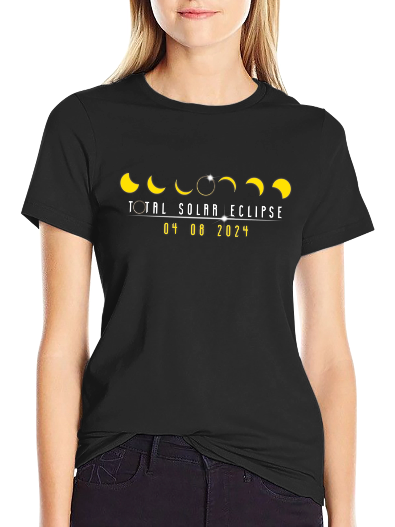 Total Solar Eclipse 2024 Black T-Shirt