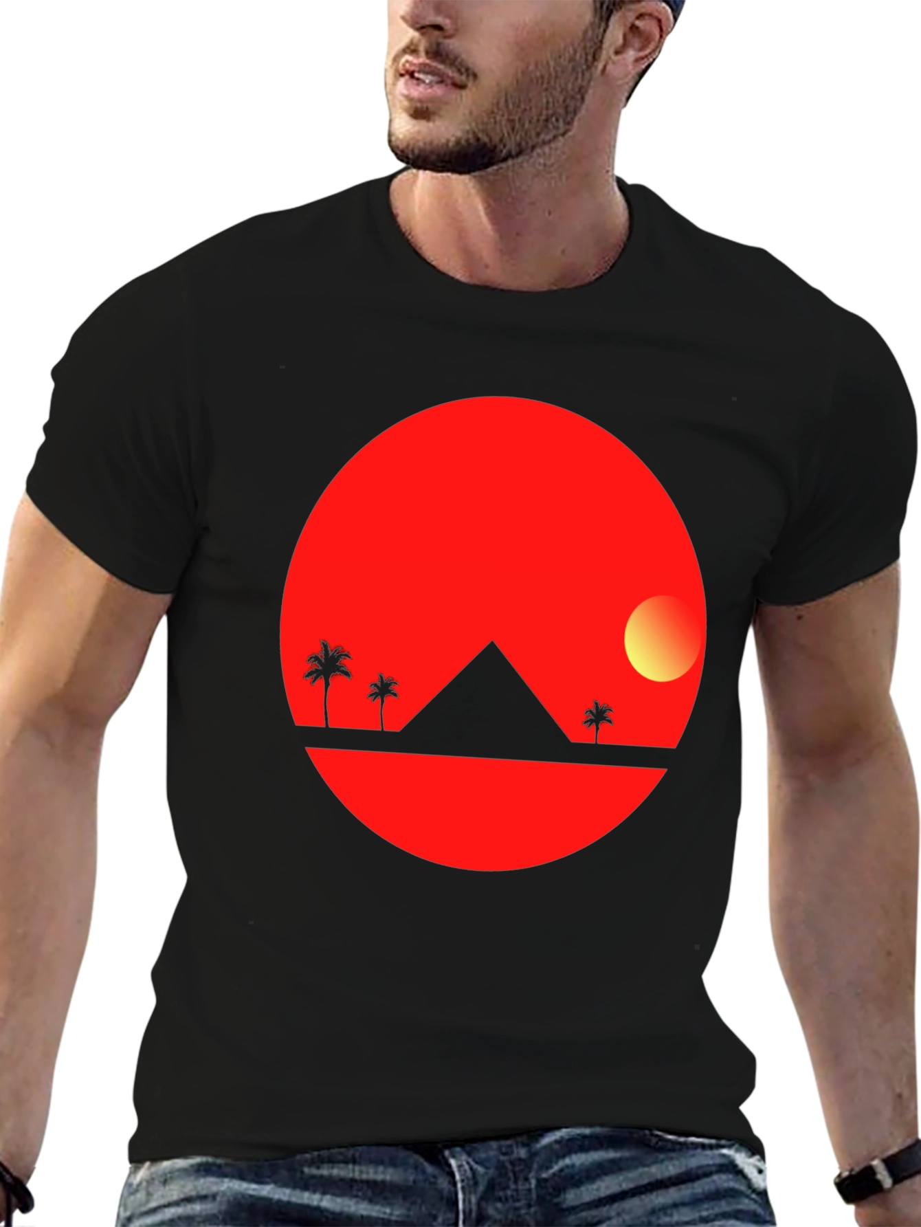 Sunset Pyramid Black T-Shirt
