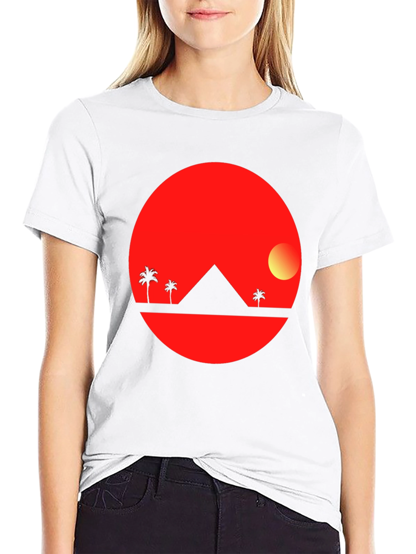 Sunset Pyramid Black T-Shirt