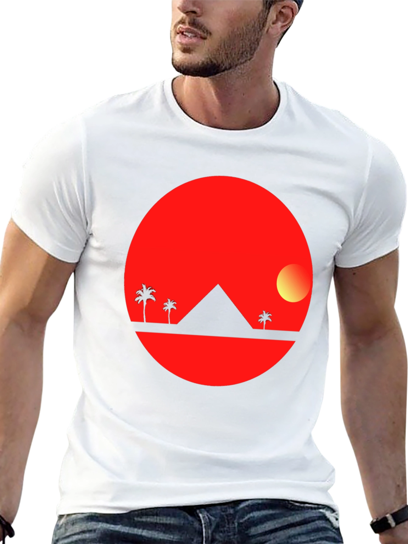 Sunset Pyramid Black T-Shirt