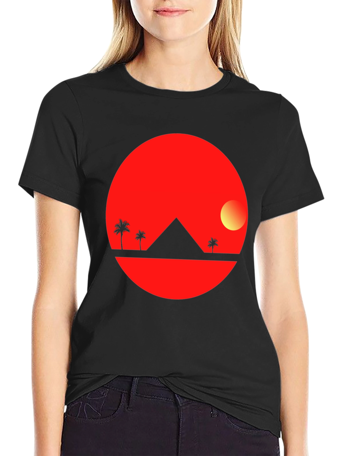 Sunset Pyramid Black T-Shirt