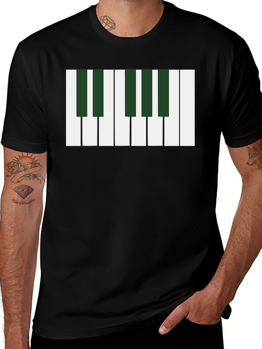 Piano Keys Graphic Tee - Musical Style