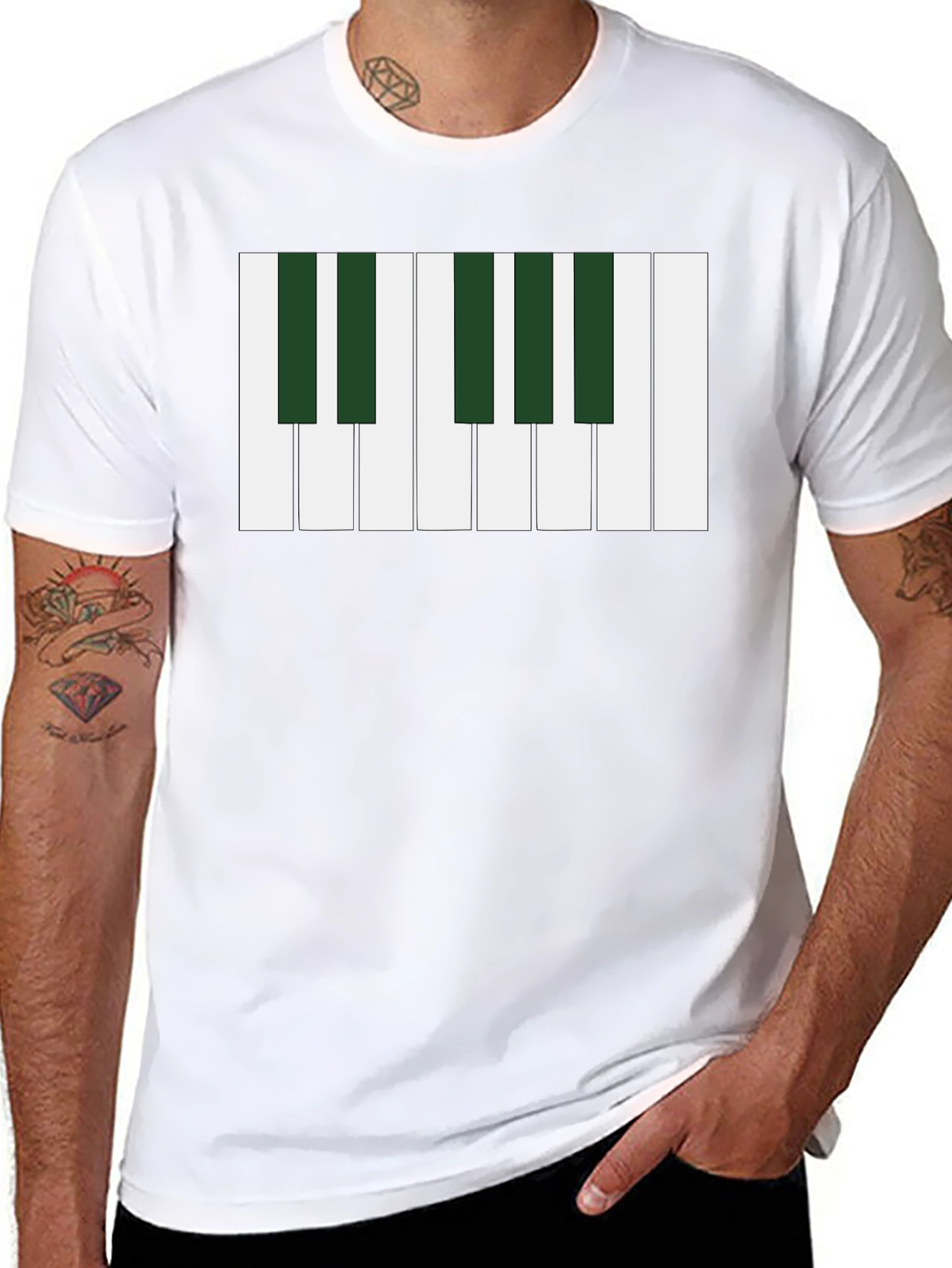 Piano Keys Graphic Tee - Musical Style