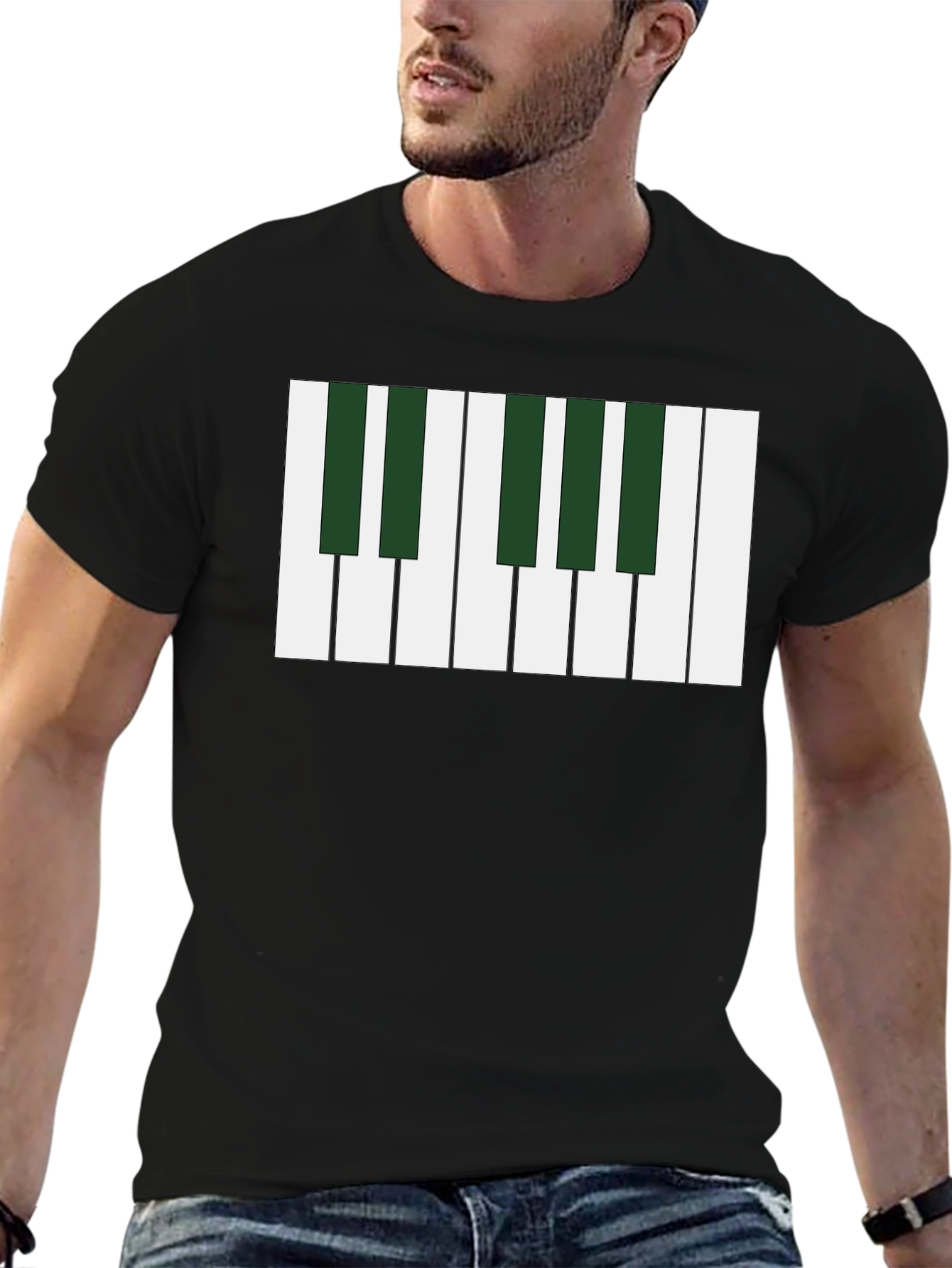 Piano Keys Graphic Tee - Musical Style