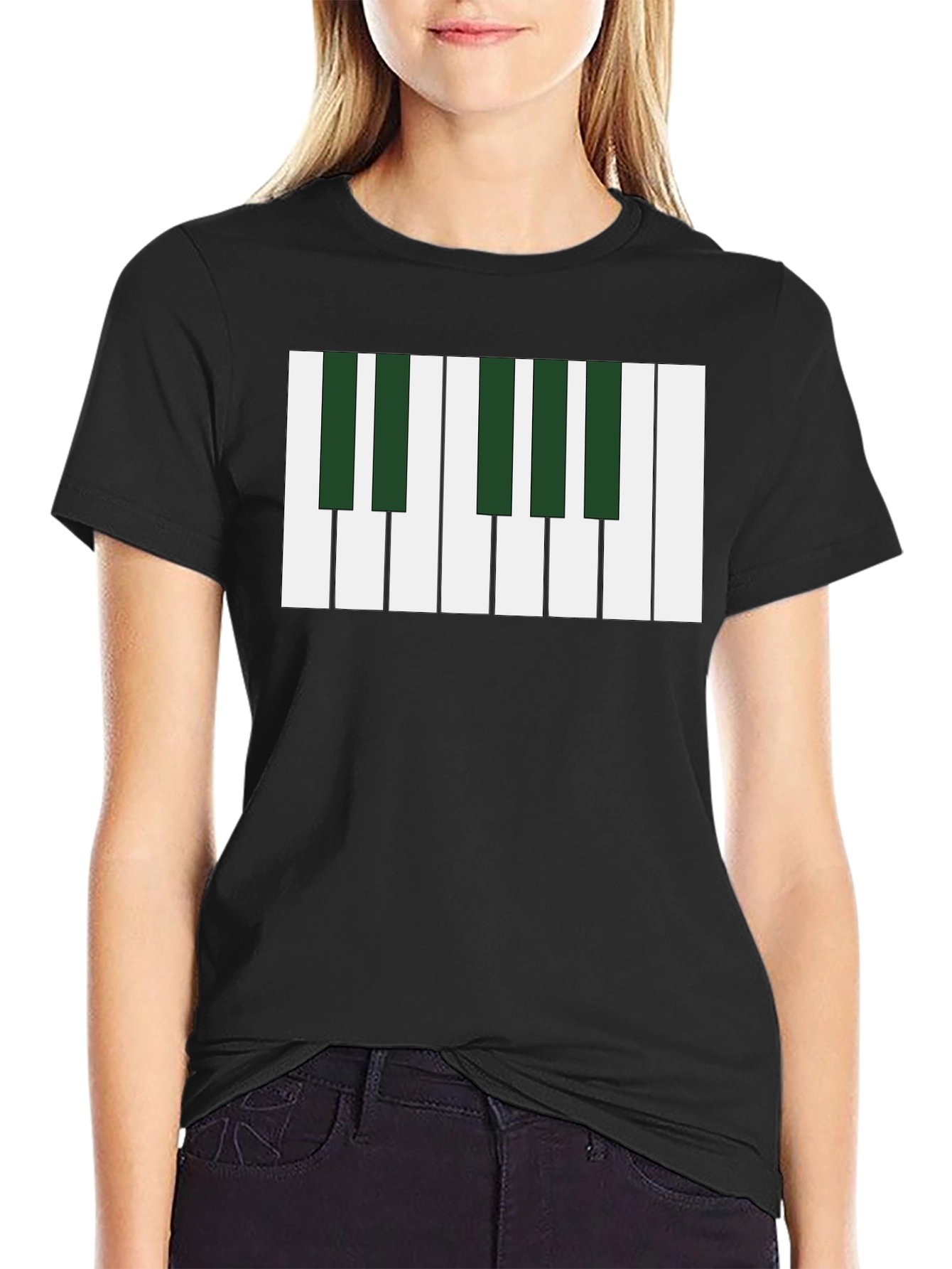 Piano Keys Graphic Tee - Musical Style
