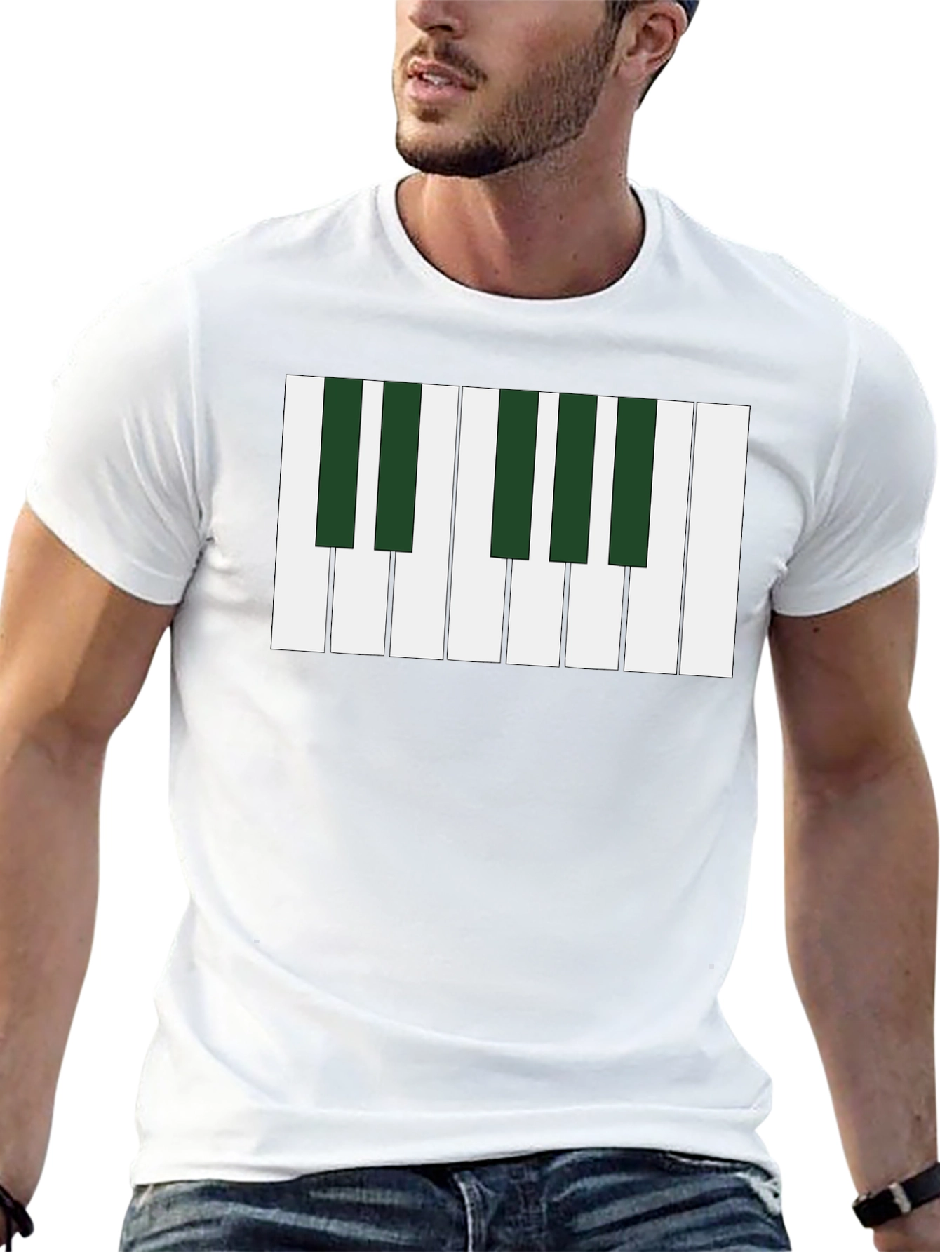 Piano Keys Graphic Tee - Musical Style