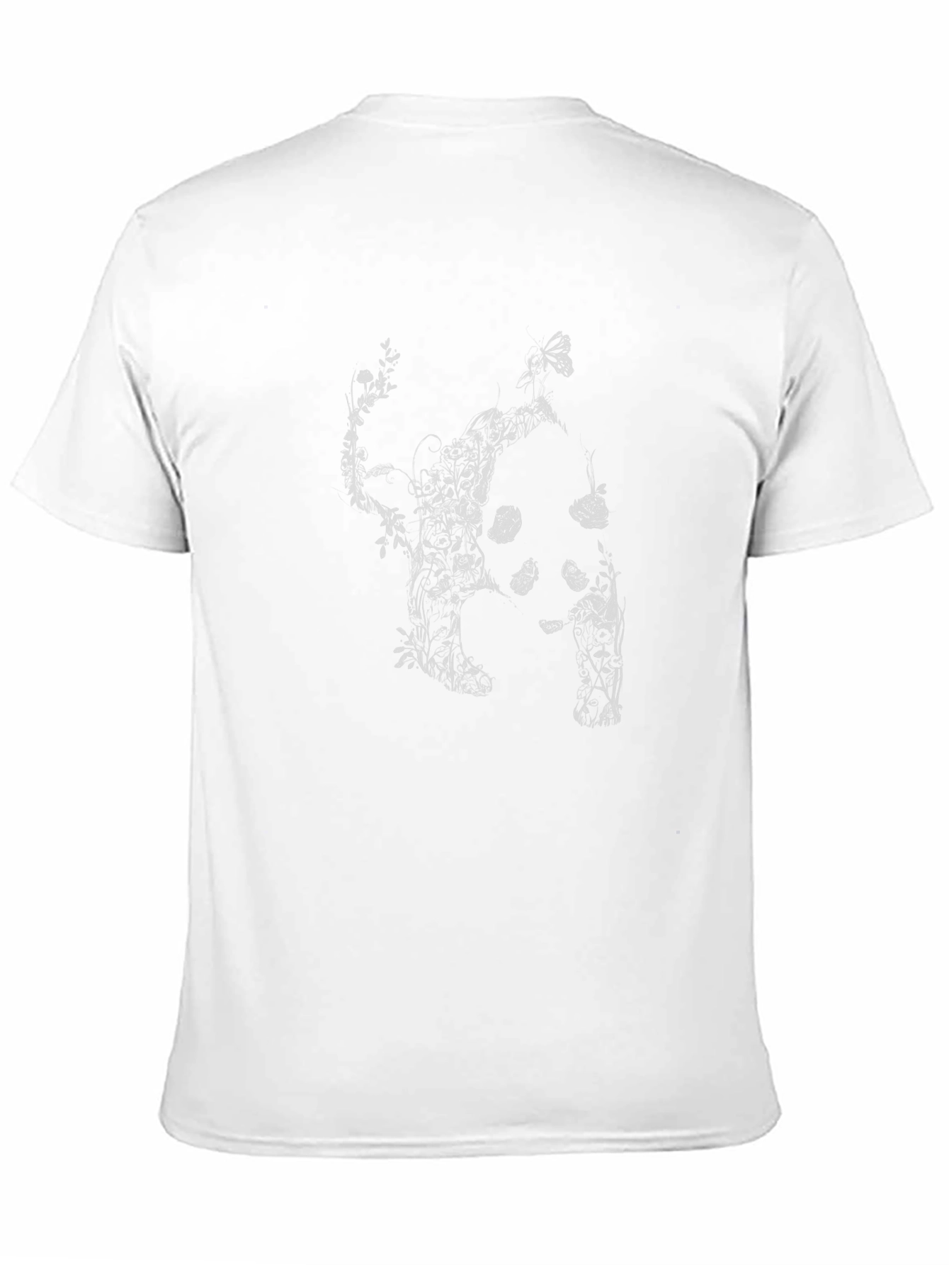 Botanical Cat Print Black T-Shirt