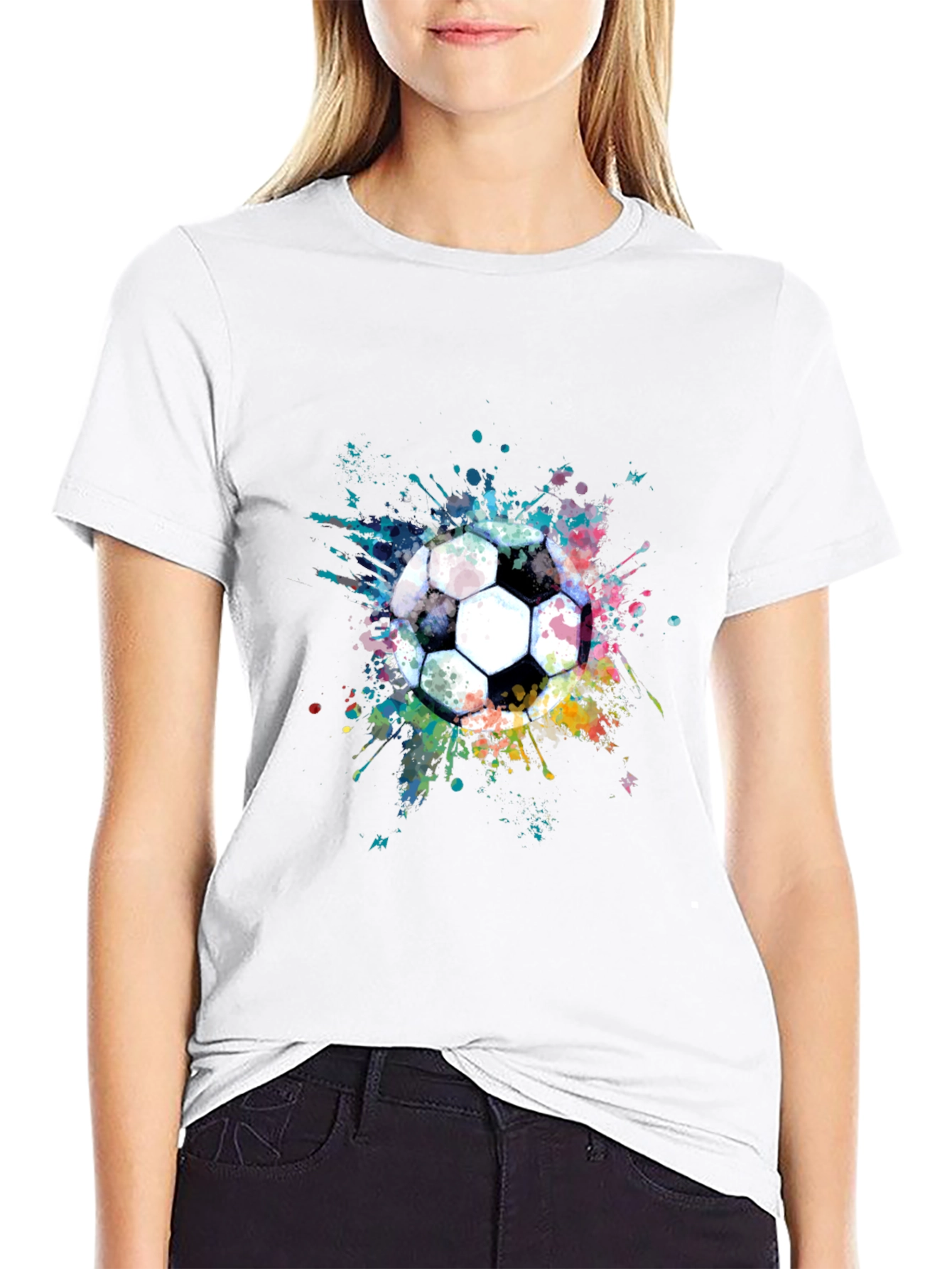Soccer Splash Tee - Artistic Football Graphic T-Shirt