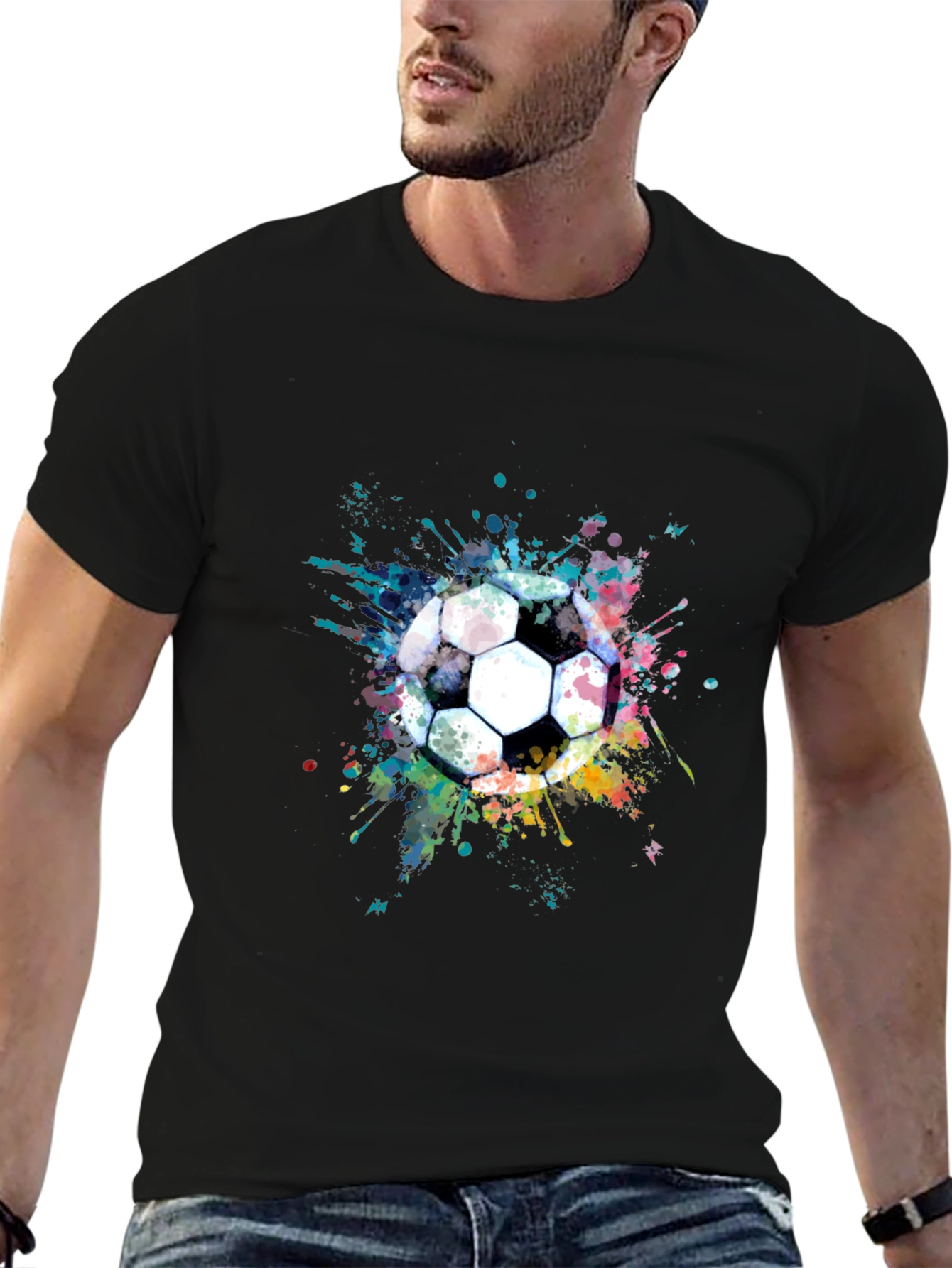 Soccer Splash Tee - Artistic Football Graphic T-Shirt