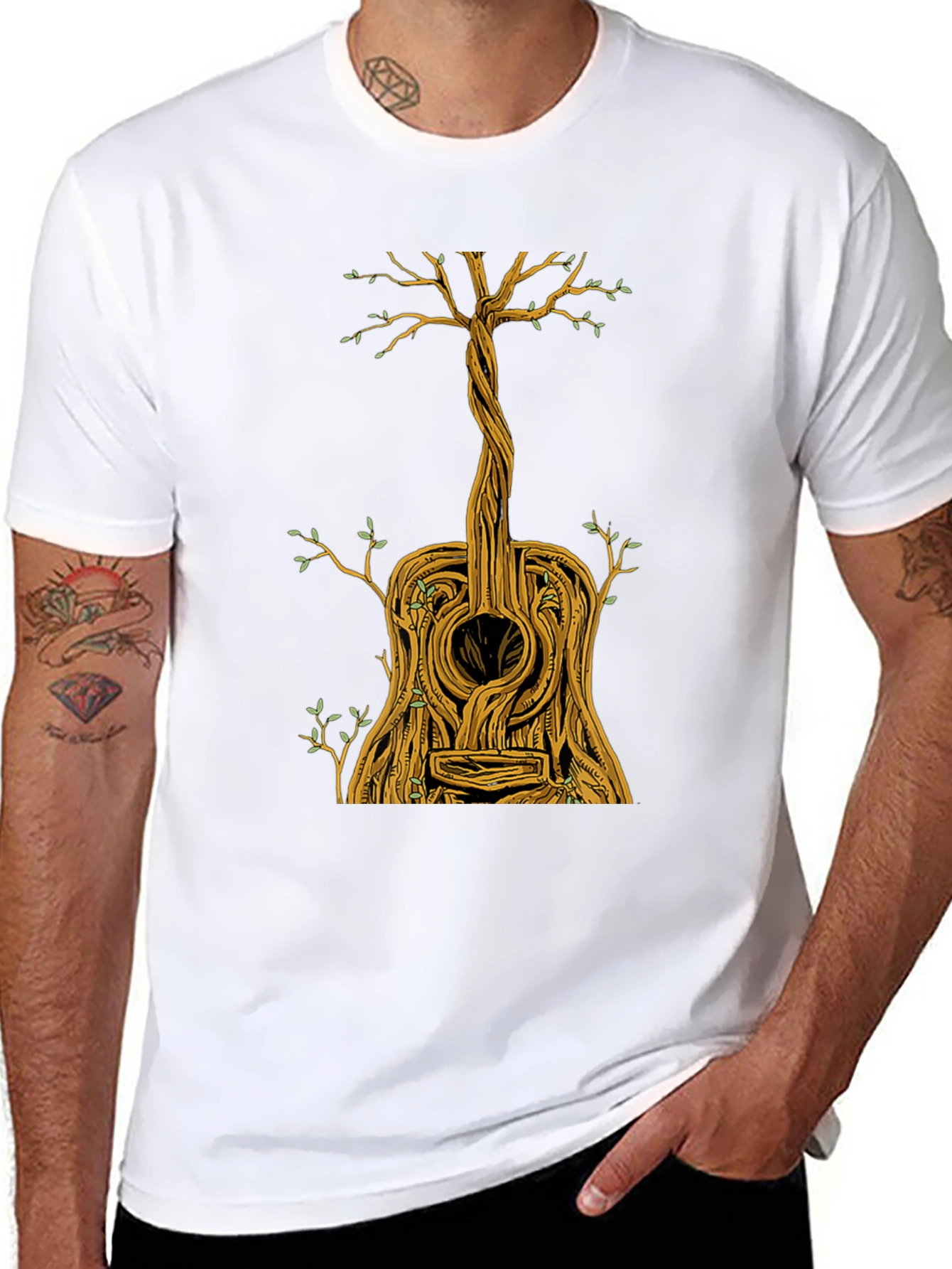 Guitar Tree Graphic Tee - Music Lovers T-Shirt