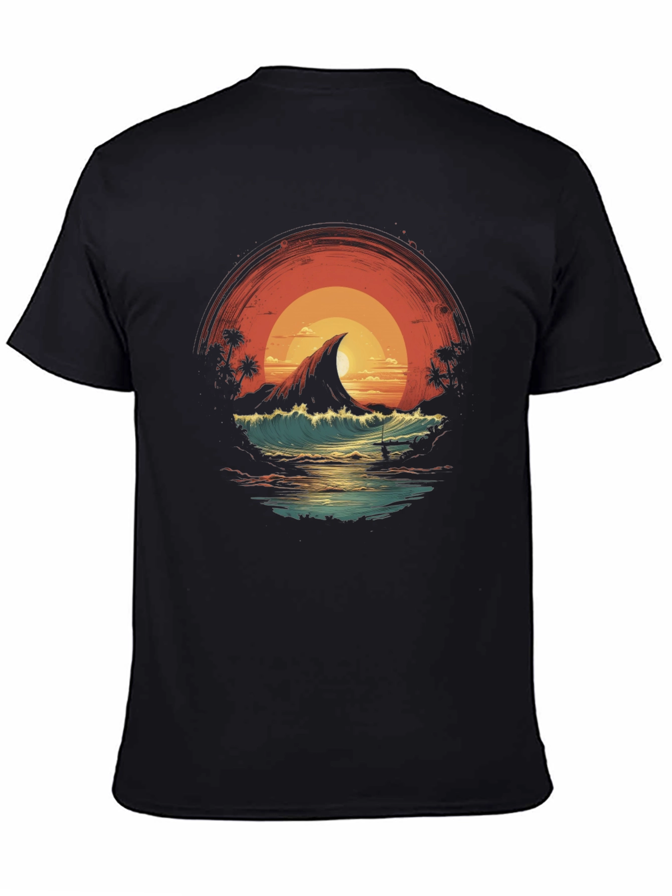 Sunset Island Graphic Tee - Black