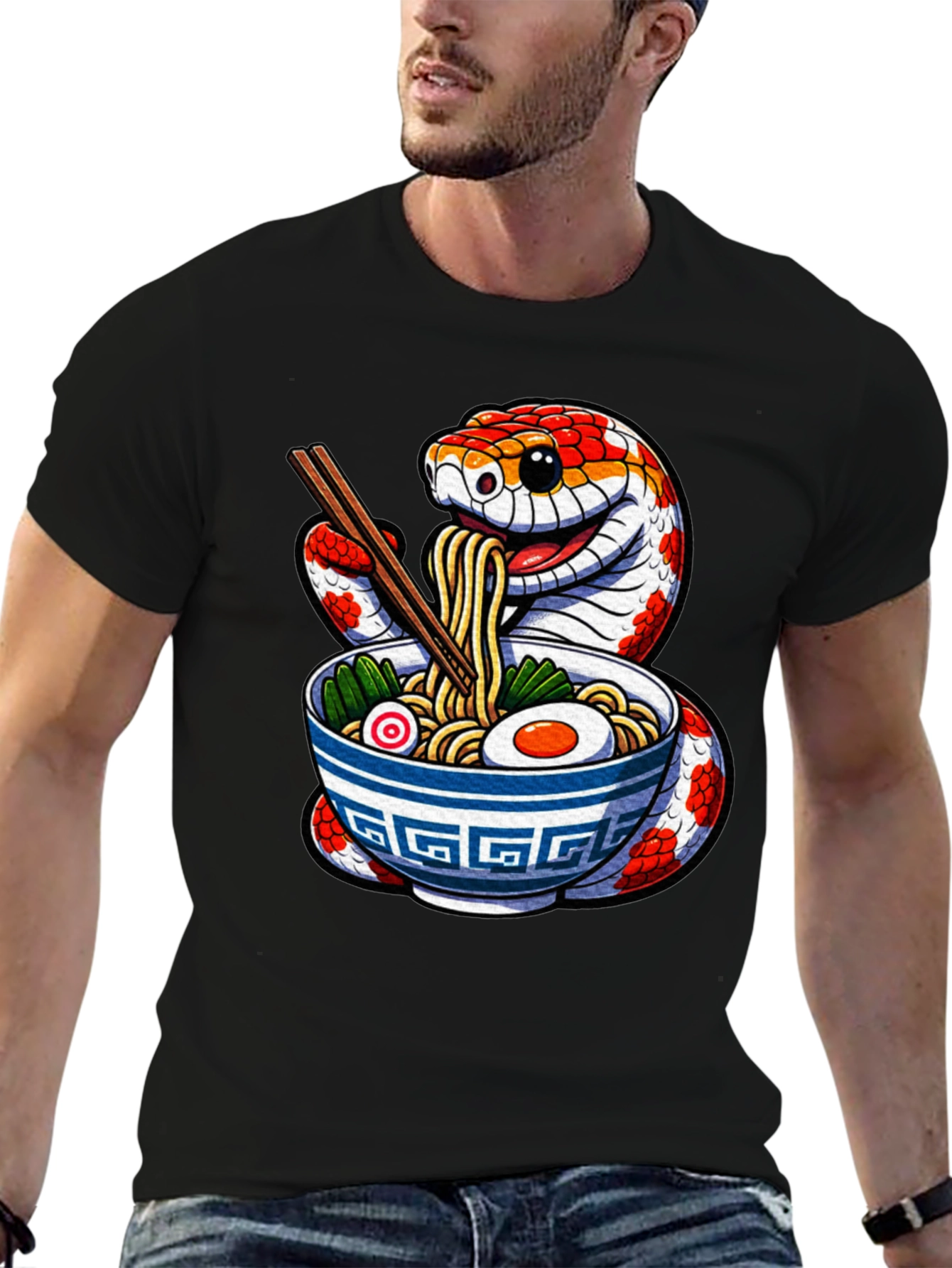 Snake Ramen T-Shirt - Unique Graphic Tee