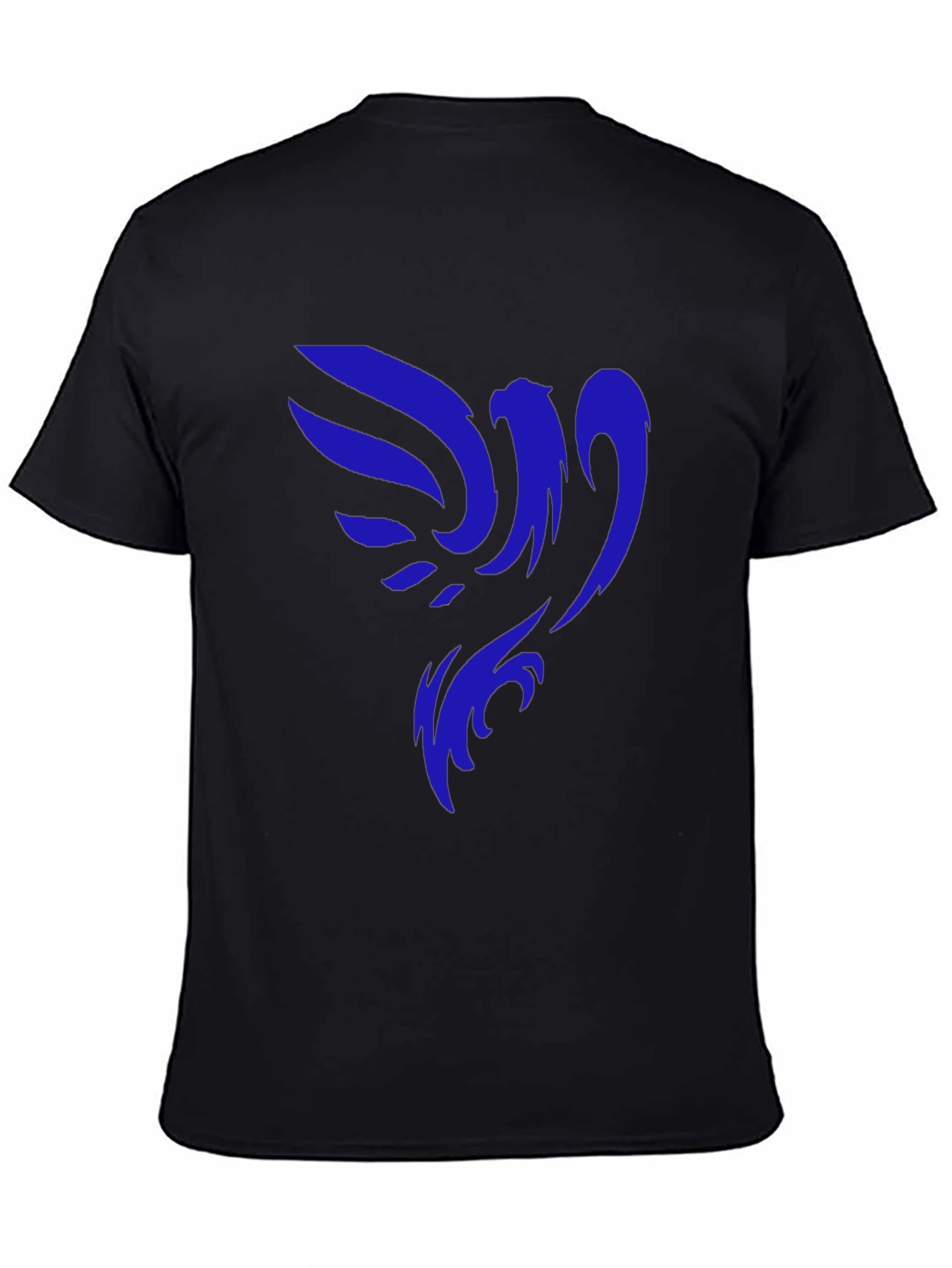 Black T-Shirt with Blue Phoenix Graphic