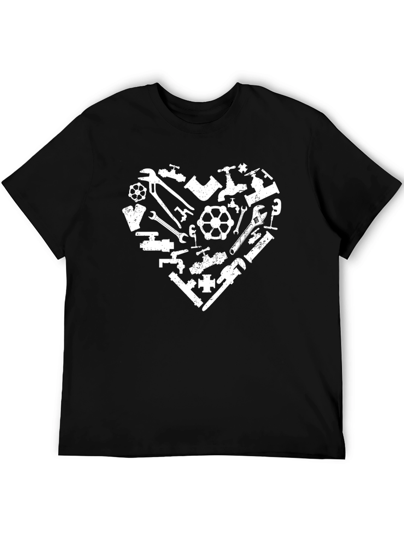 Plumbing Heart Graphic T-Shirt - Black Cotton Tee