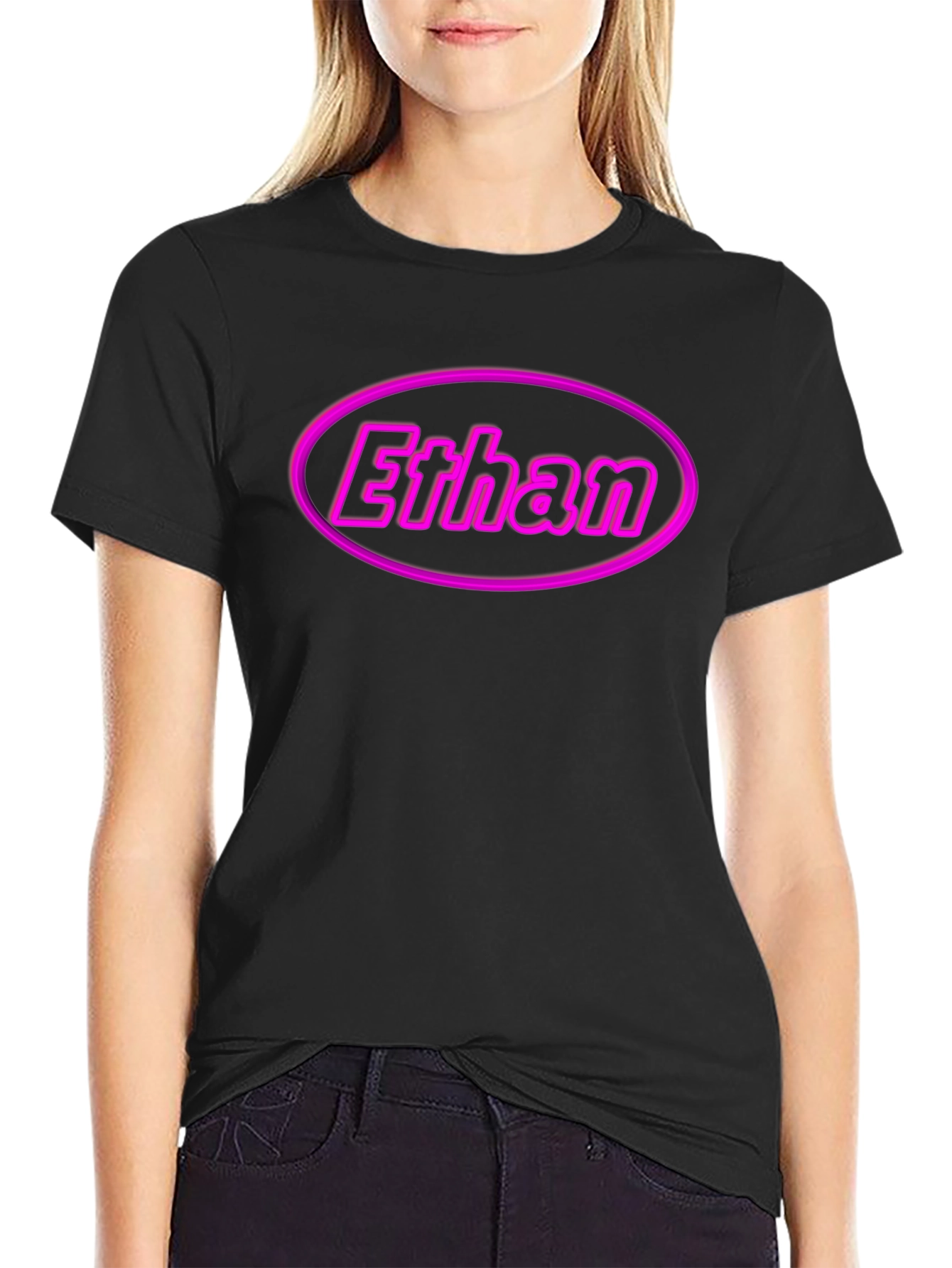 Ethan Custom Name Black T-Shirt