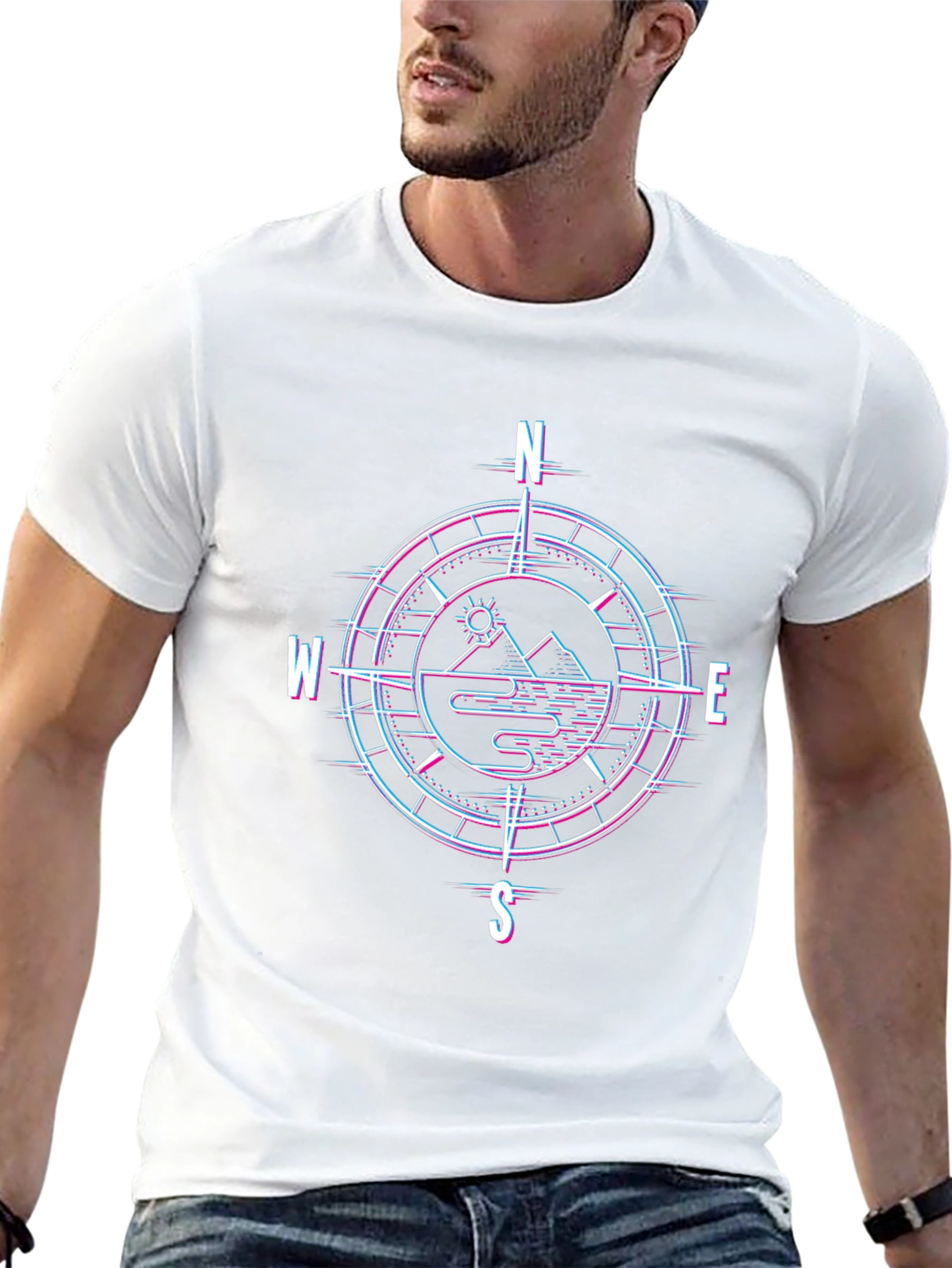 Compass Mountain Graphic T-Shirt - Black