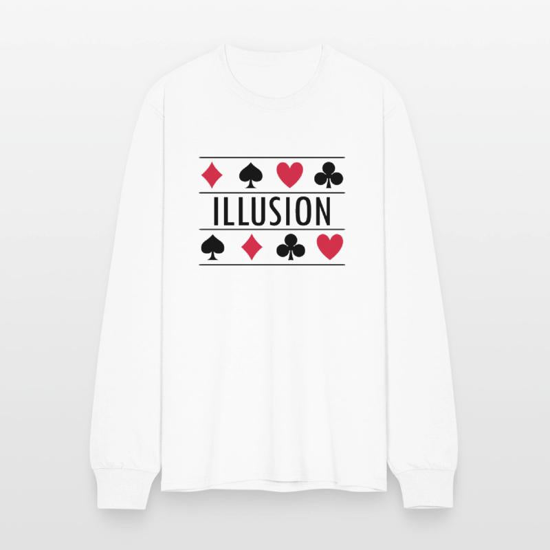 Illusion with card symbols spell magic poker