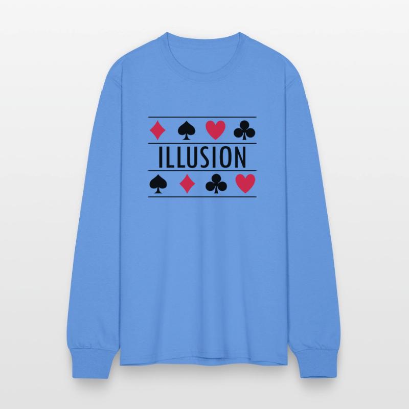Illusion with card symbols spell magic poker