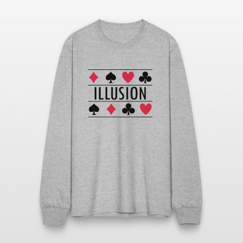Illusion with card symbols spell magic poker