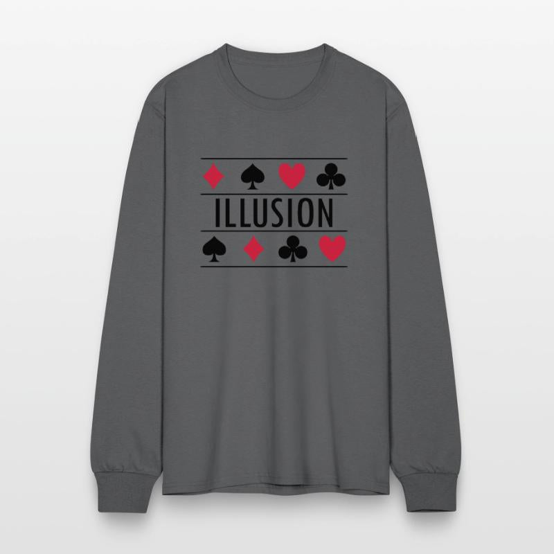 Illusion with card symbols spell magic poker