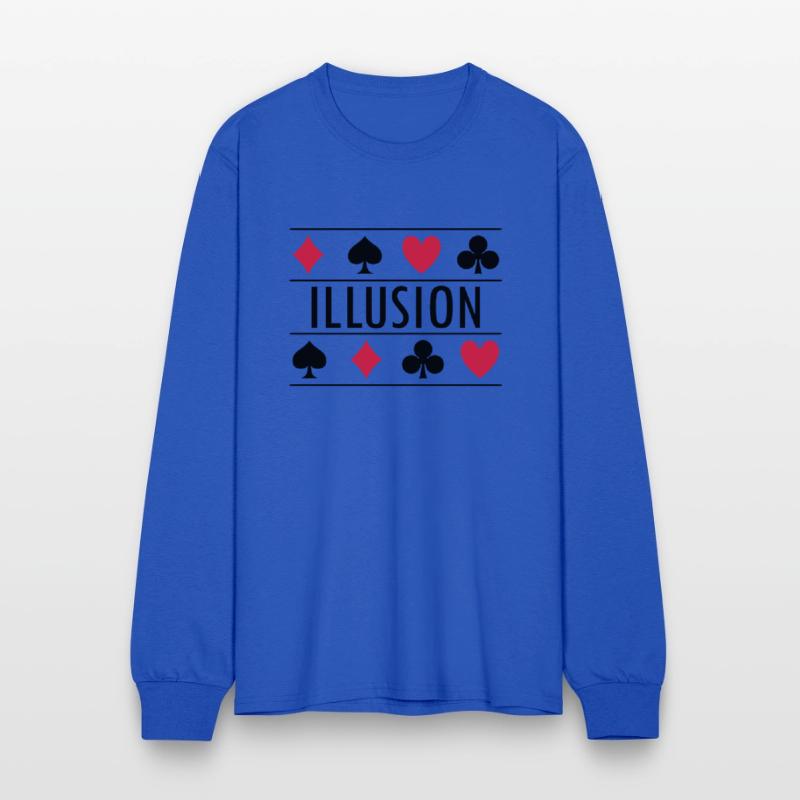 Illusion with card symbols spell magic poker