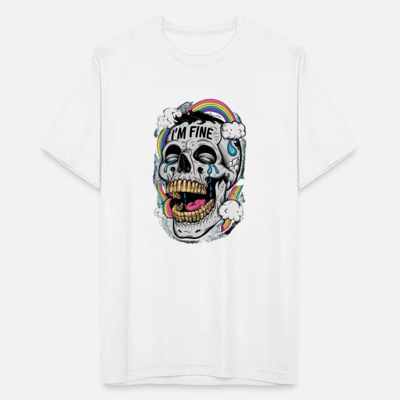 I’m Fine – Melancholy Skull Rainbow Art