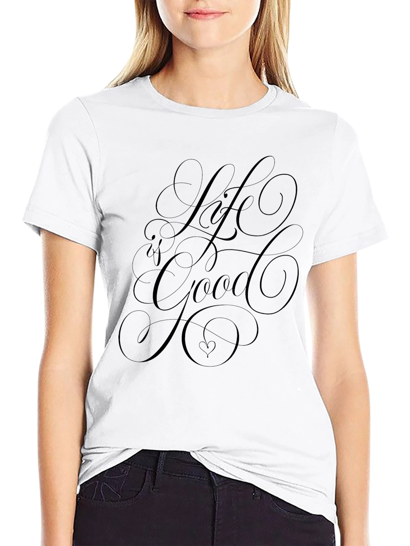 Life is Good Black Graphic T-Shirt