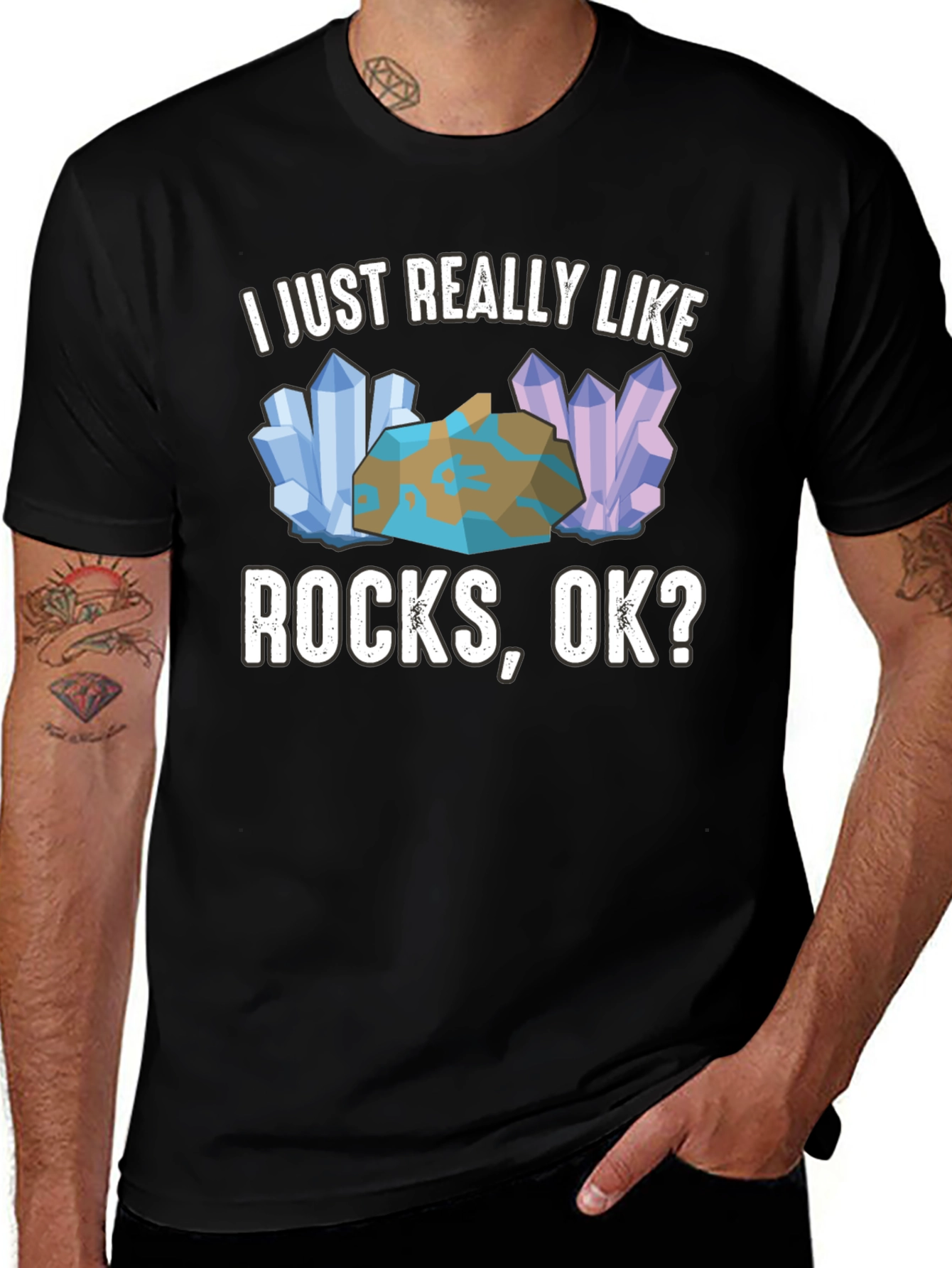 I Just Really Like Rocks OK? Mens Graphic Tee