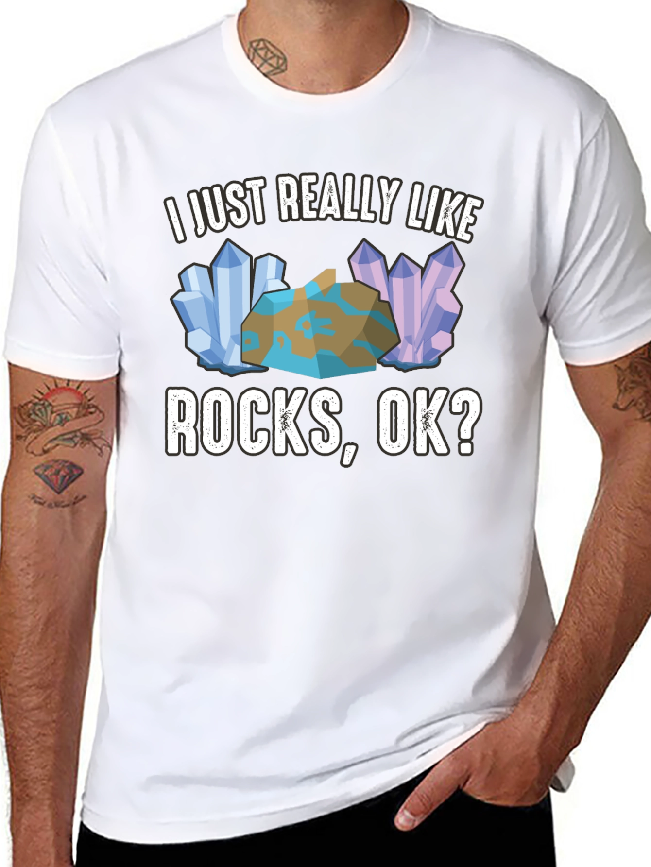 I Just Really Like Rocks OK? Mens Graphic Tee
