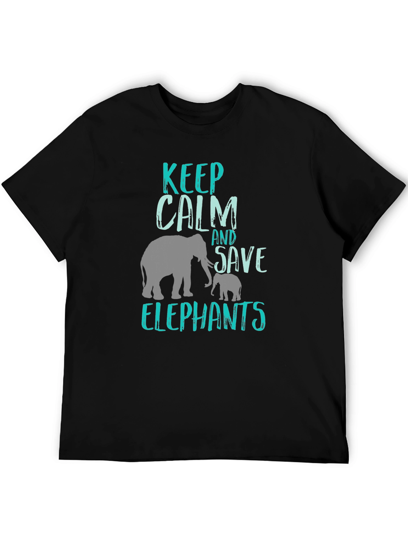 Keep Calm & Save Elephants T-Shirt - Black