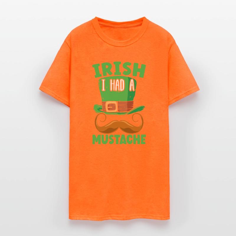 Irish I Had A Mustache Shamrock St. Patricks Day