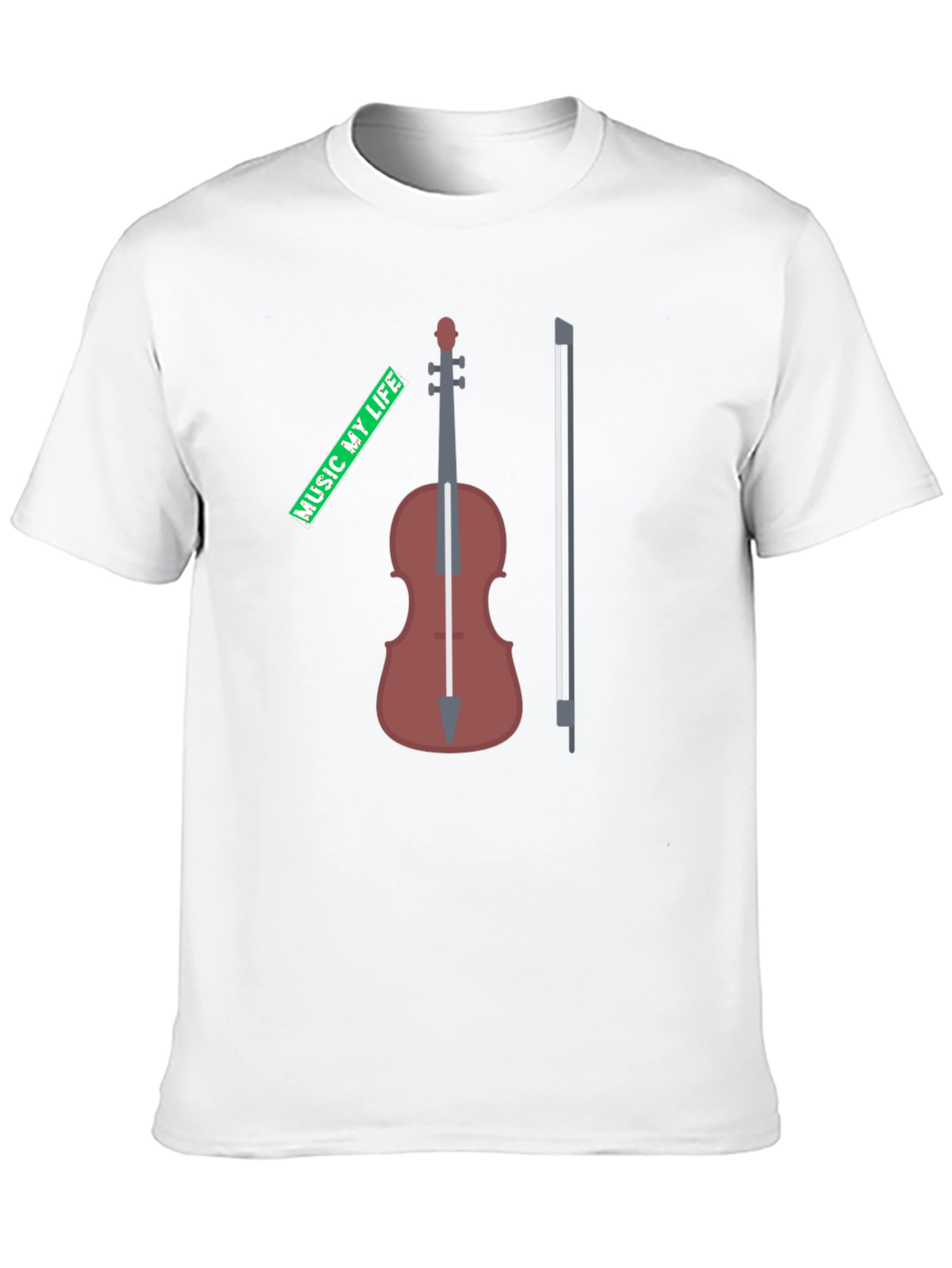 Music My Life Violin Graphic Tee - Black