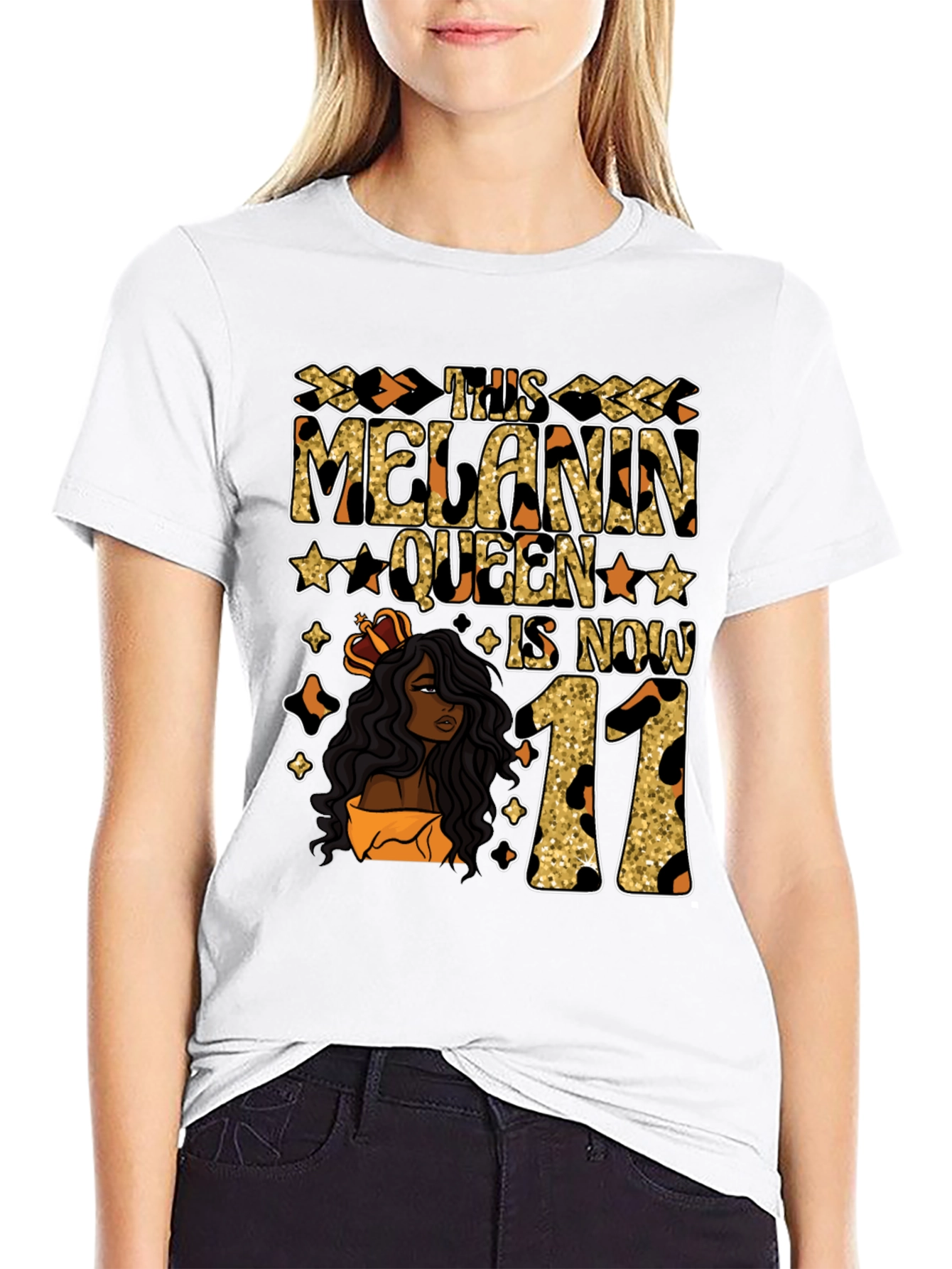 Melanin Queen 11th Birthday T-Shirt