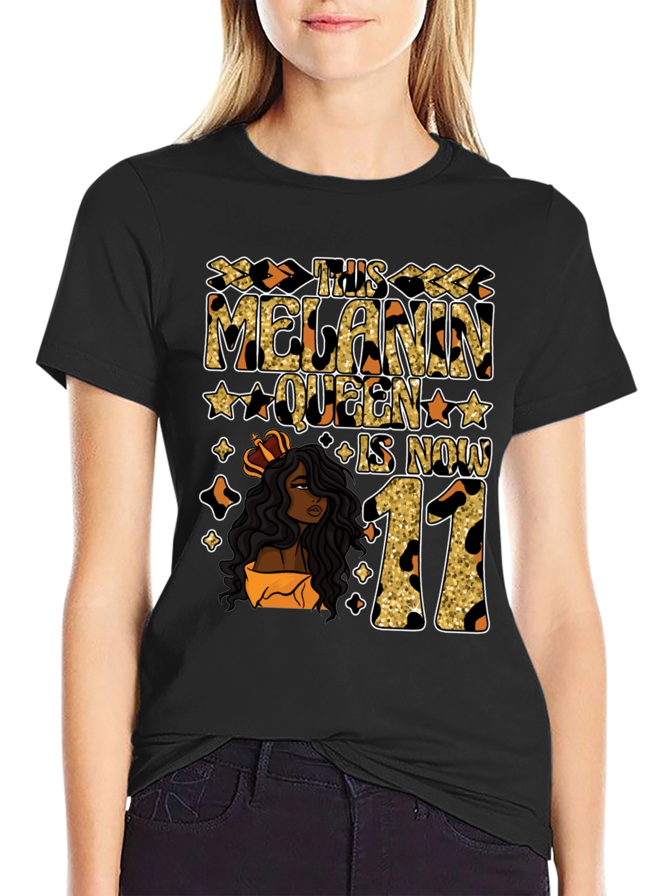 Melanin Queen 11th Birthday T-Shirt