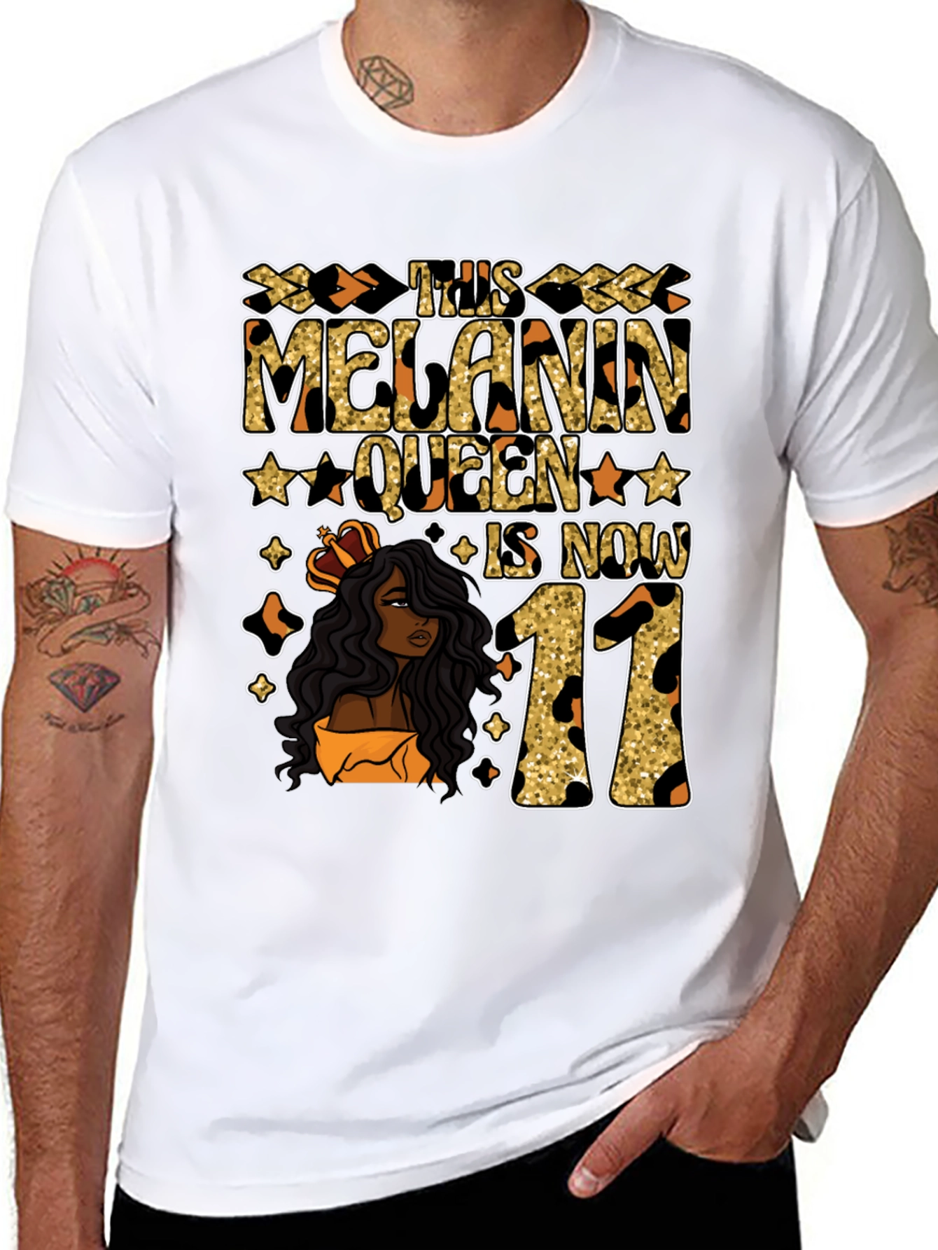Melanin Queen 11th Birthday T-Shirt