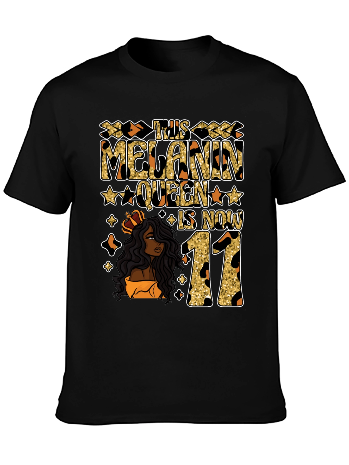 Melanin Queen 11th Birthday T-Shirt