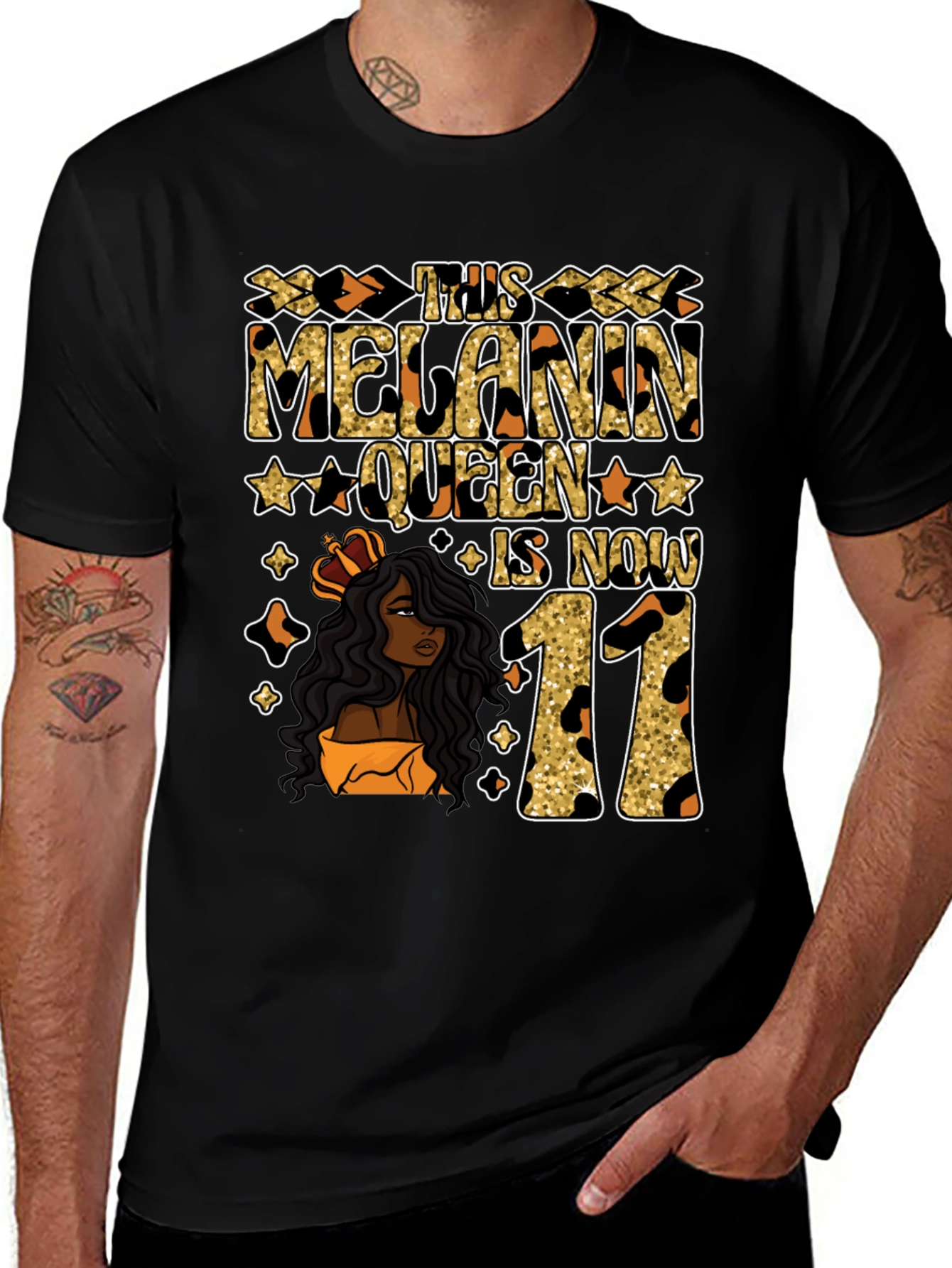 Melanin Queen 11th Birthday T-Shirt