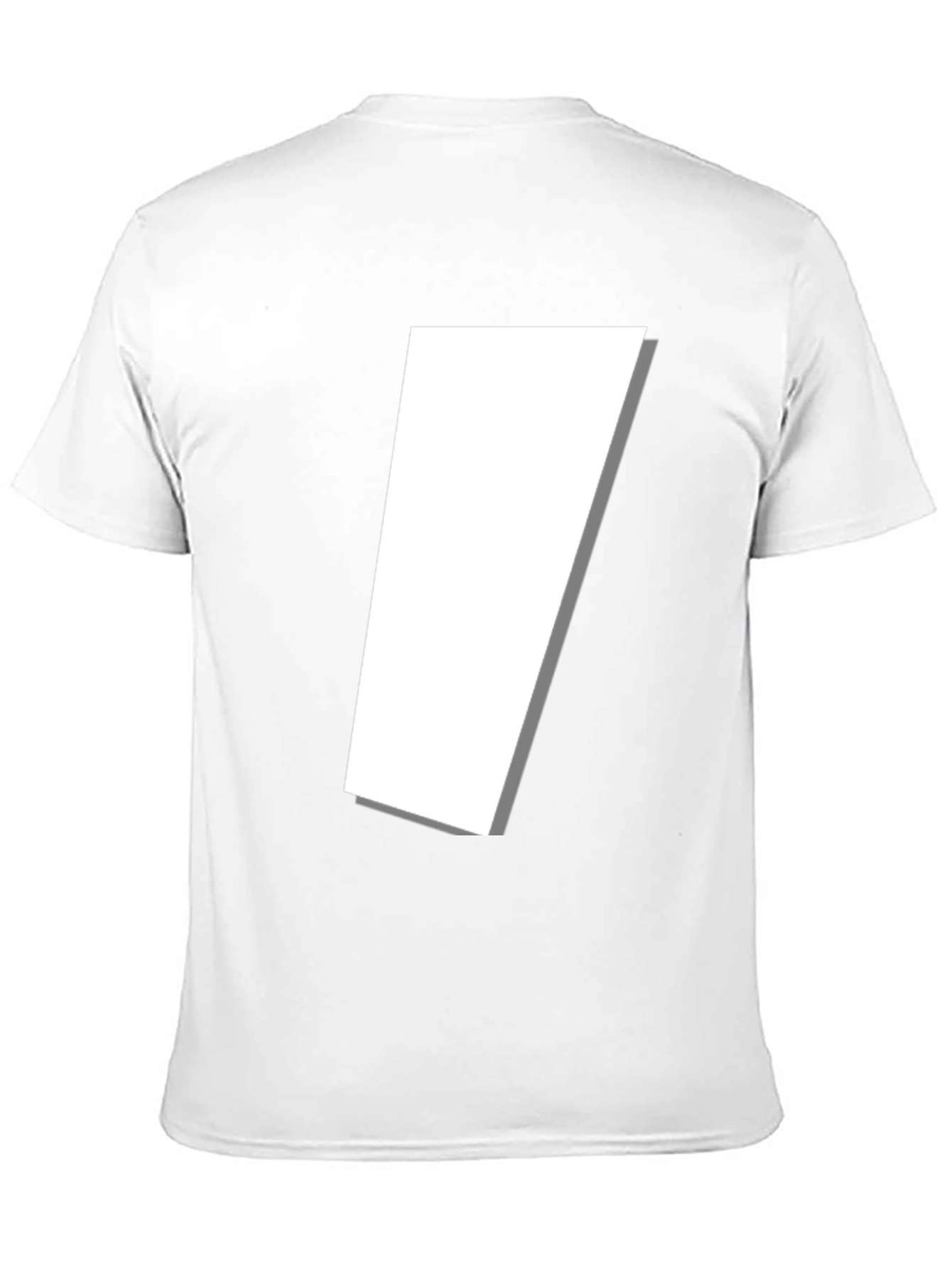 Modern Black T-Shirt with Abstract White Shape Design