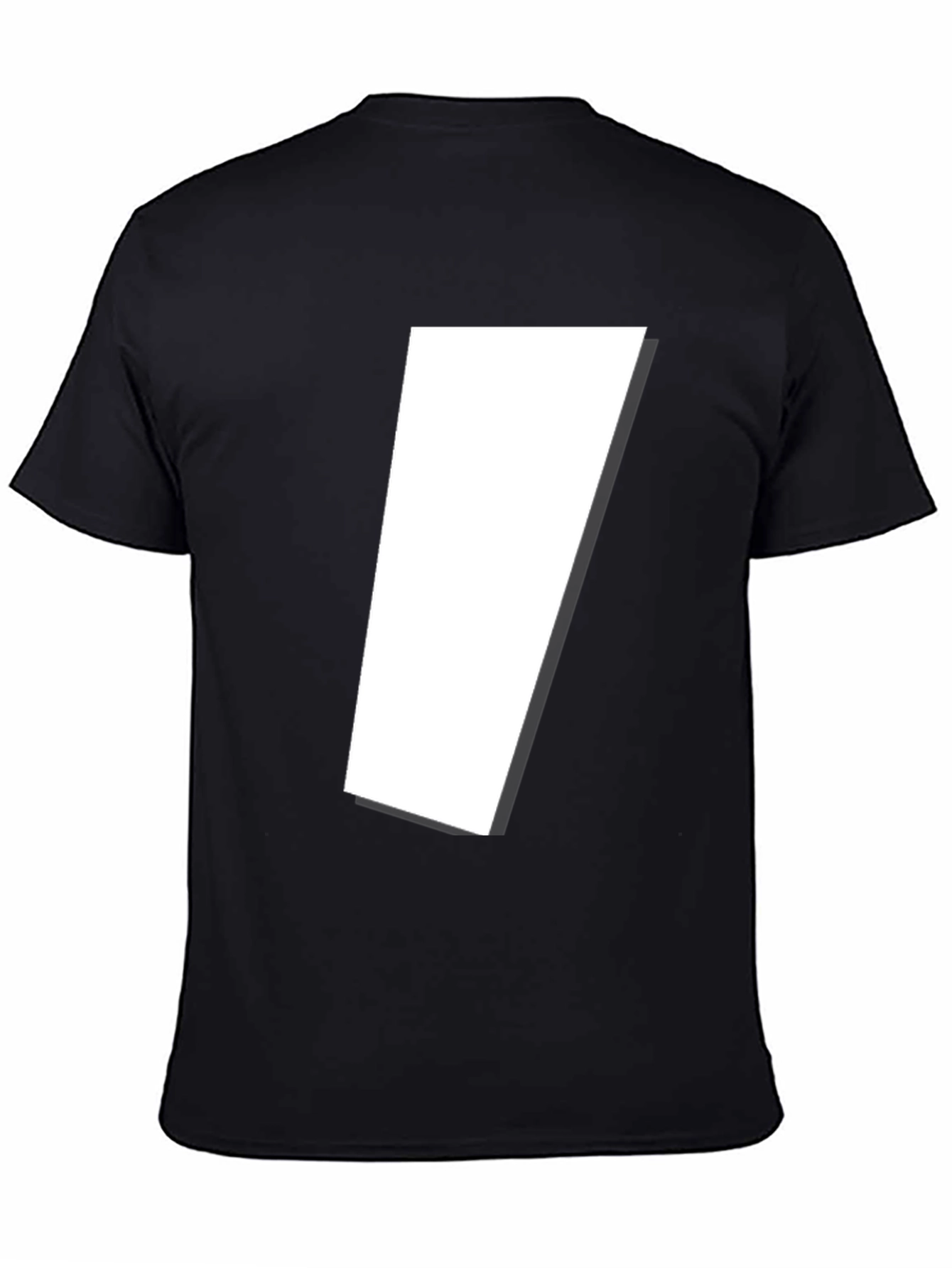 Modern Black T-Shirt with Abstract White Shape Design