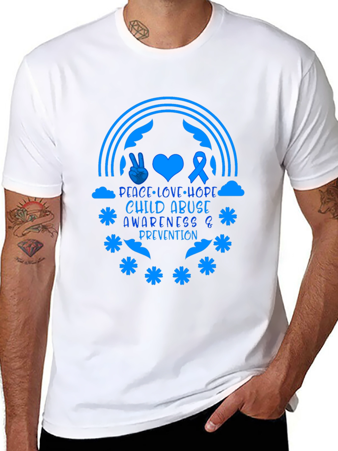 Child Abuse Awareness Tee - Peace Love Hope