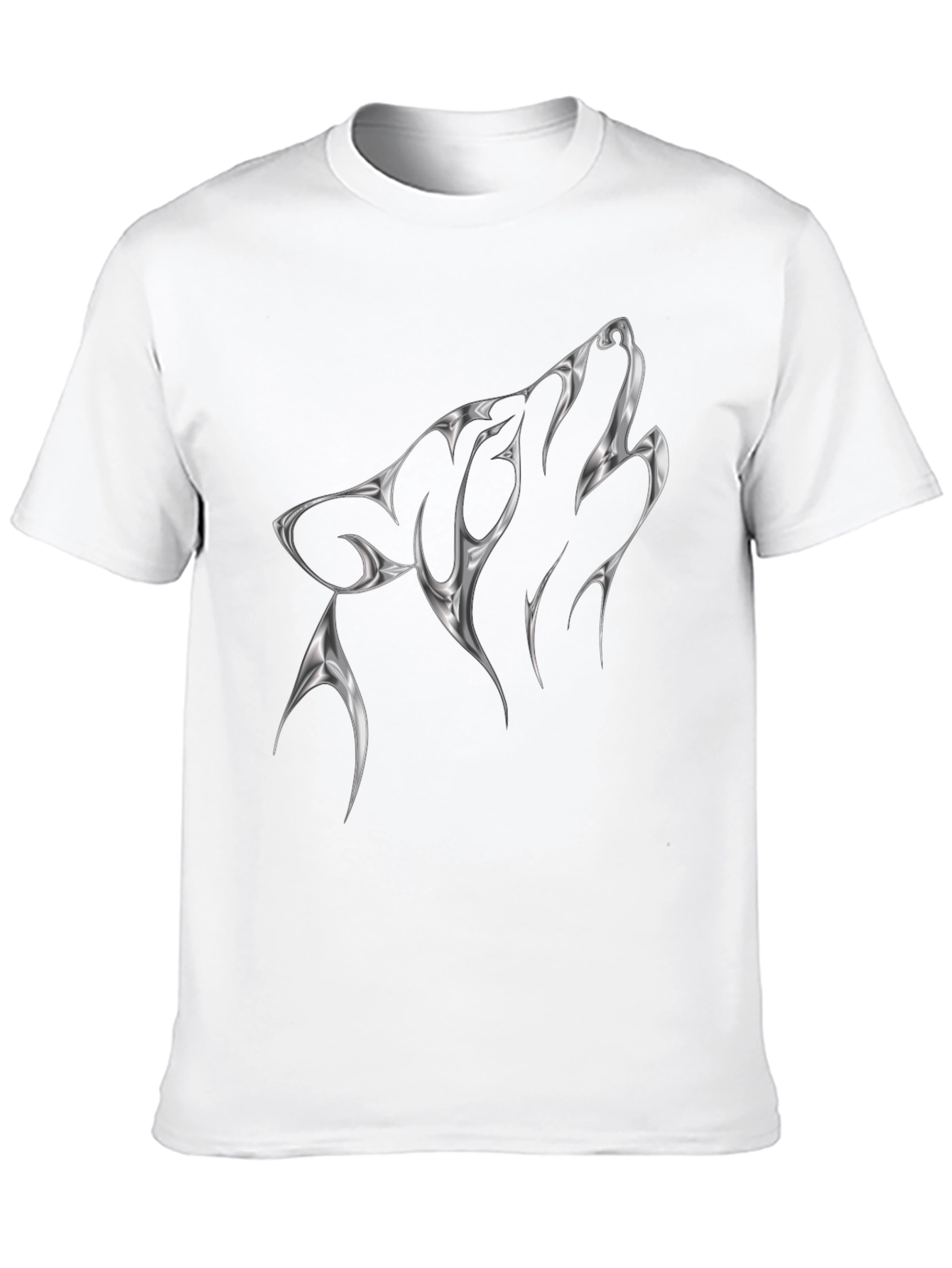Tribal Wolf Graphic Tee - Black