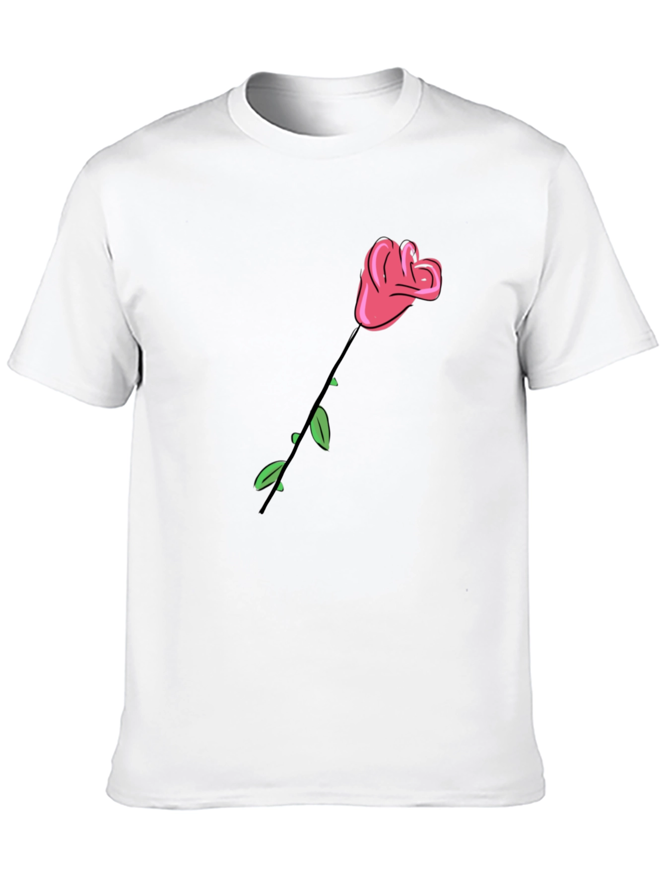 Rose Graphic Black T-Shirt - Stylish Casual Wear