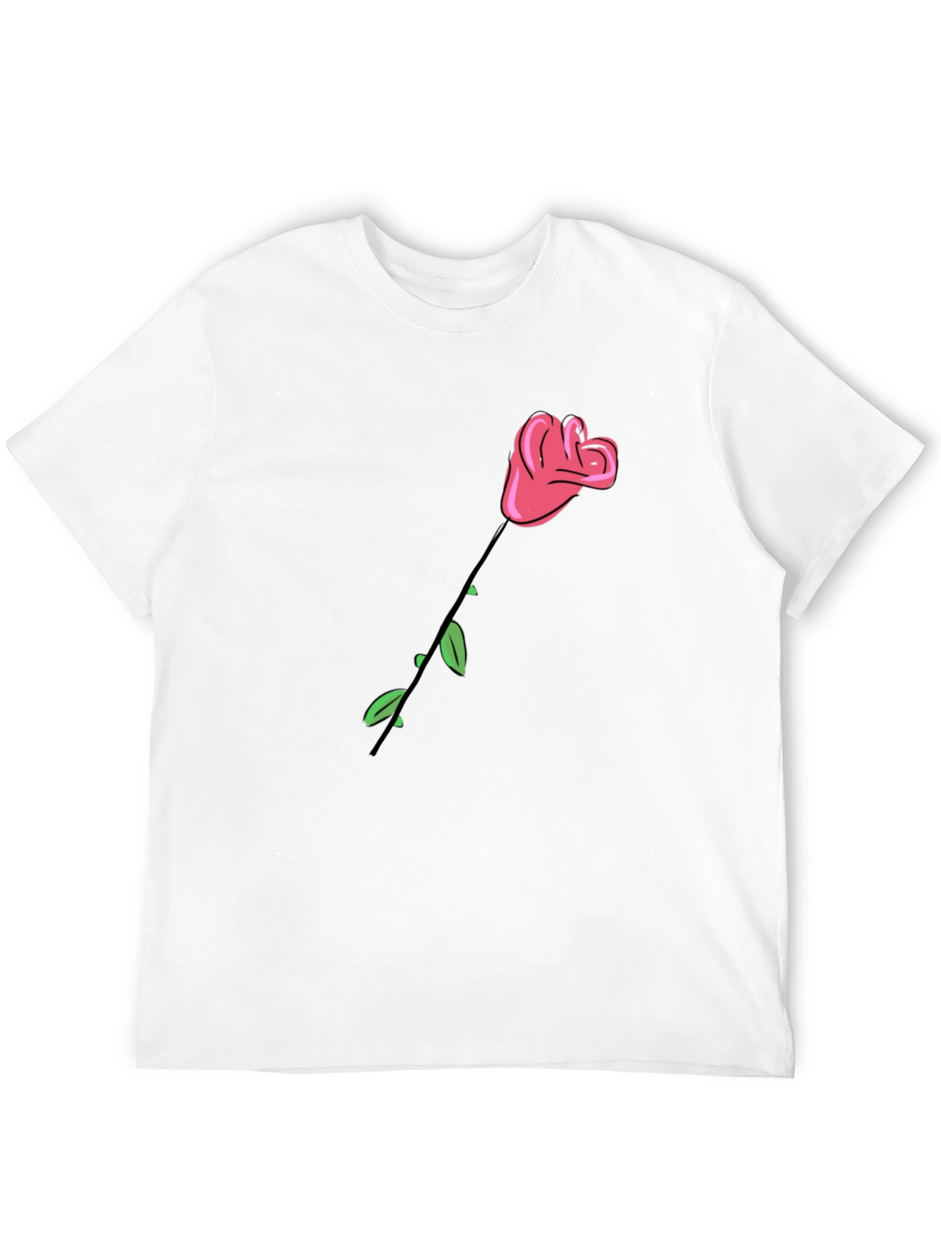 Rose Graphic Black T-Shirt - Stylish Casual Wear