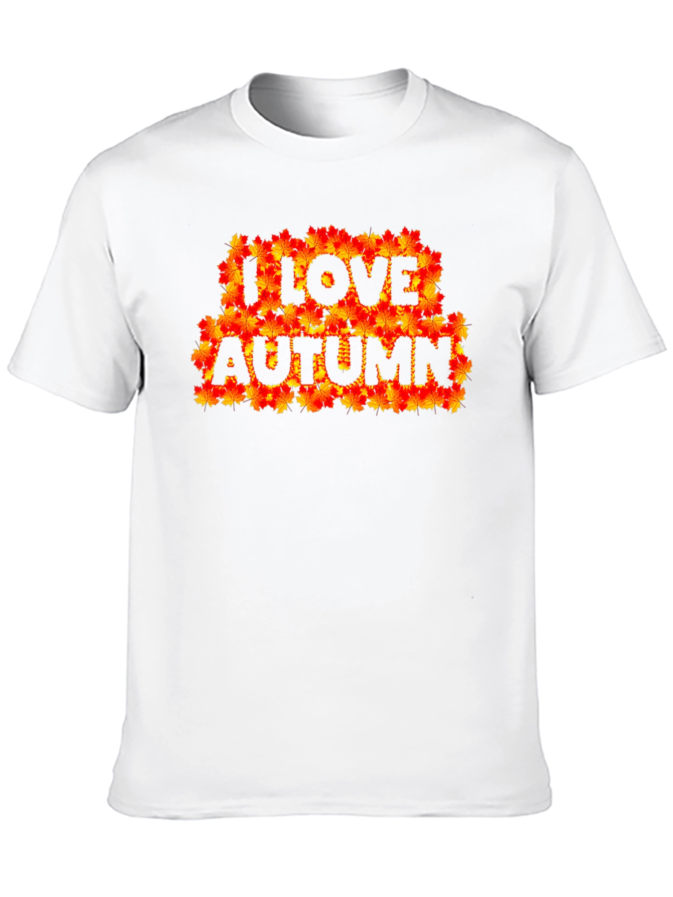 I Love Autumn Fall Leaves Black Graphic T-Shirt