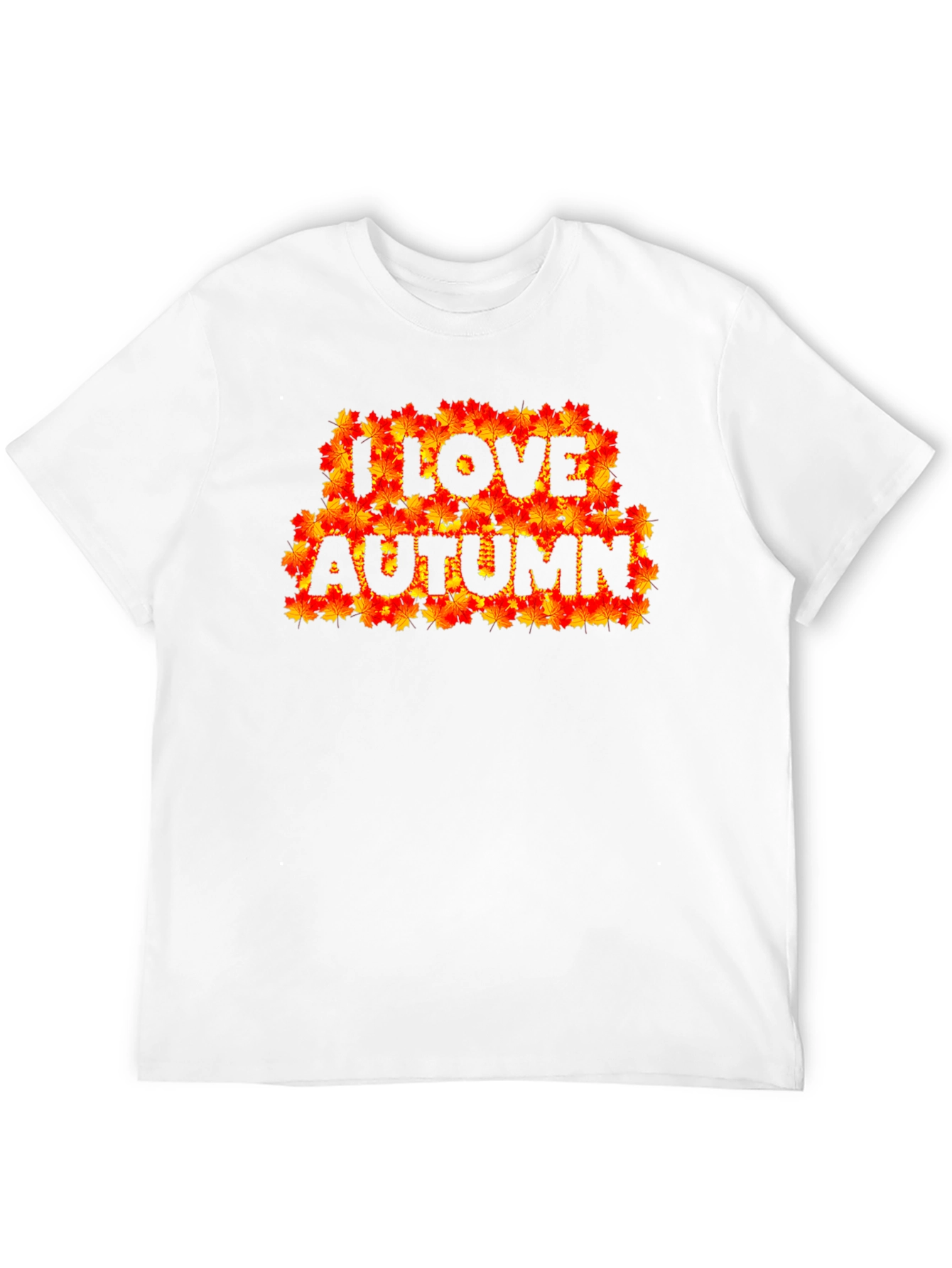 I Love Autumn Fall Leaves Black Graphic T-Shirt