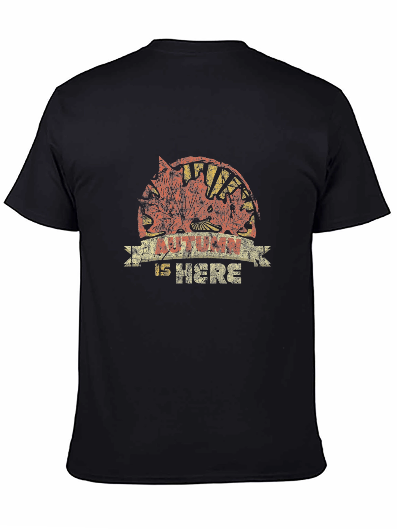 Autumn Is Here Black Graphic T-Shirt