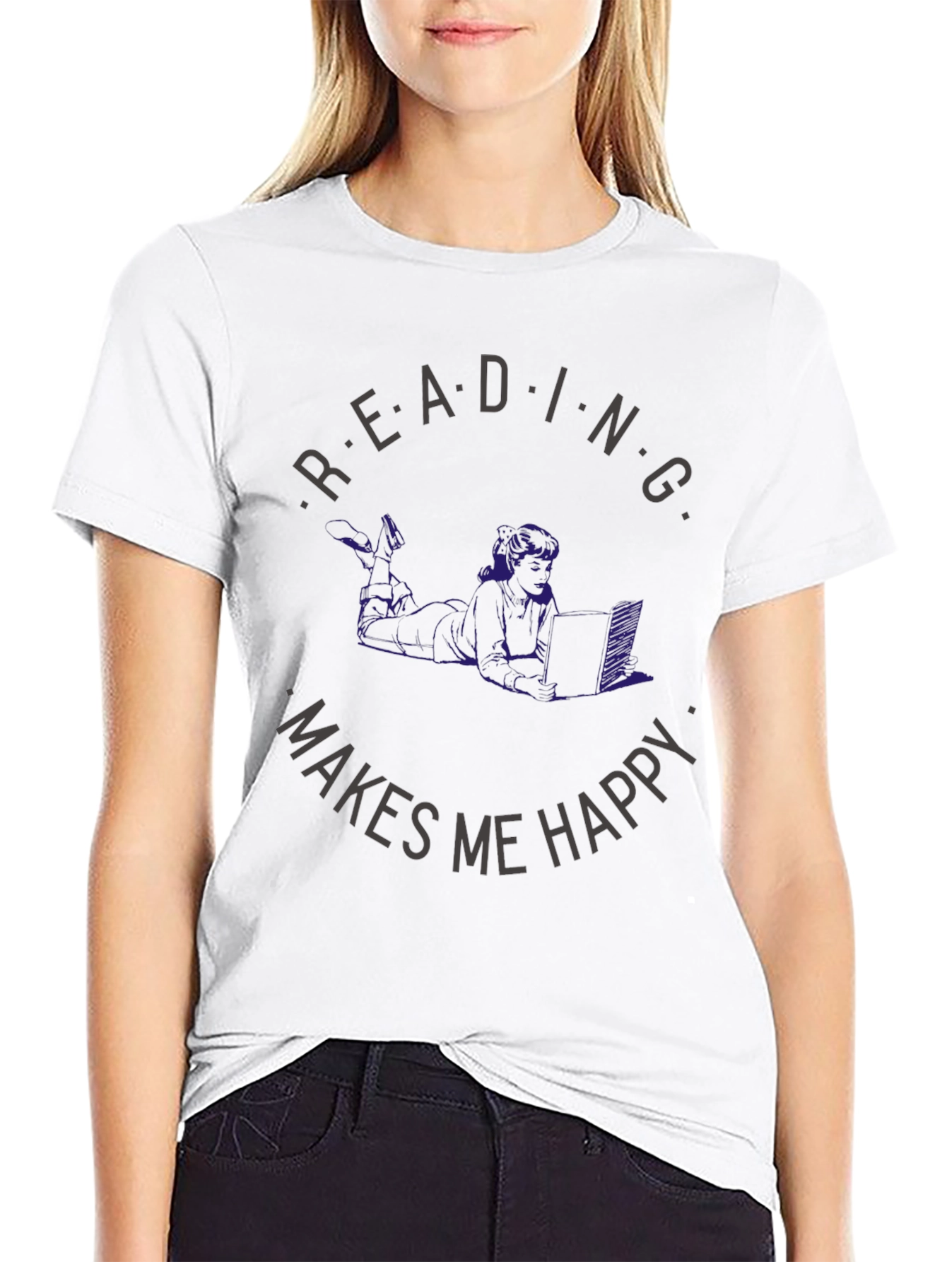 Reading Makes Me Happy T-Shirt - Book Lover Apparel