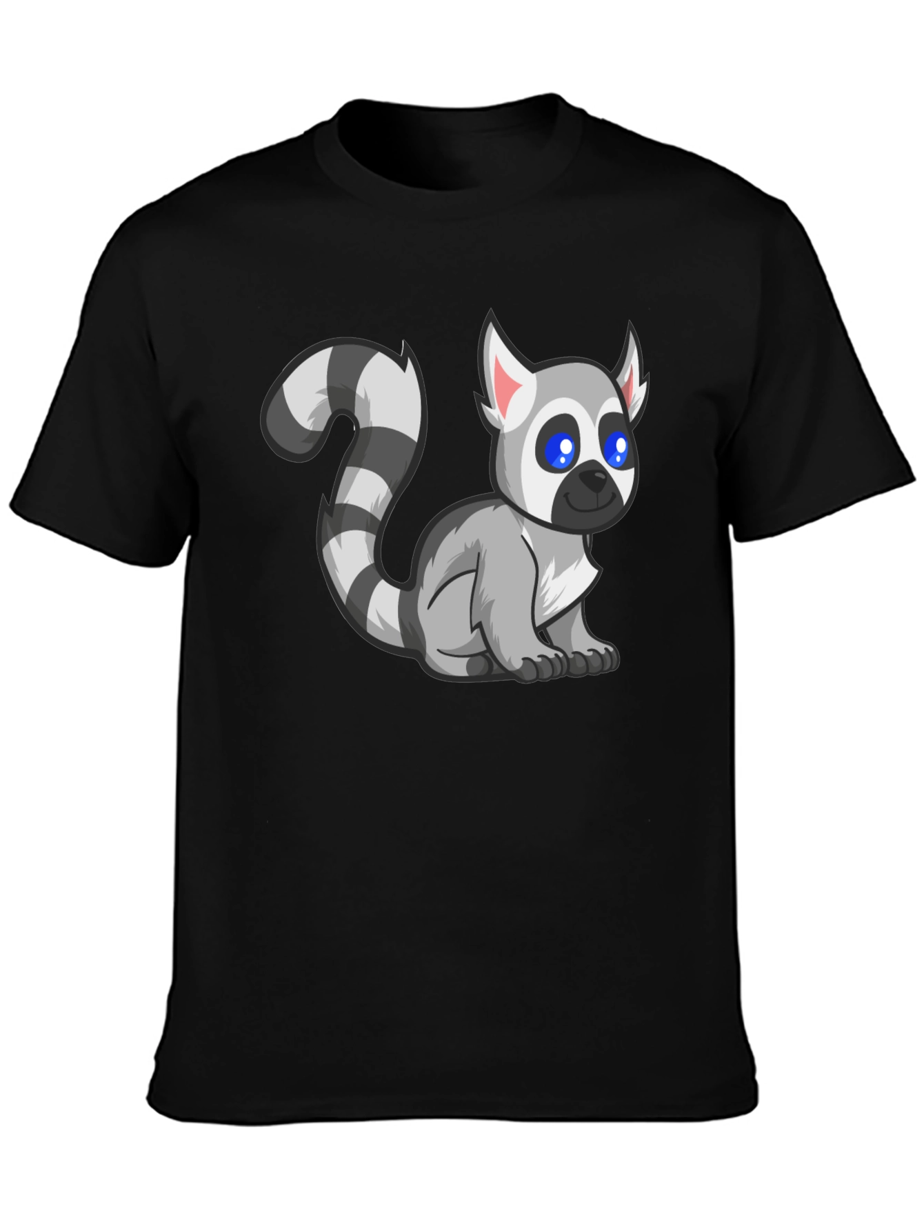 Lemur Graphic Tee - Black Cotton T-Shirt
